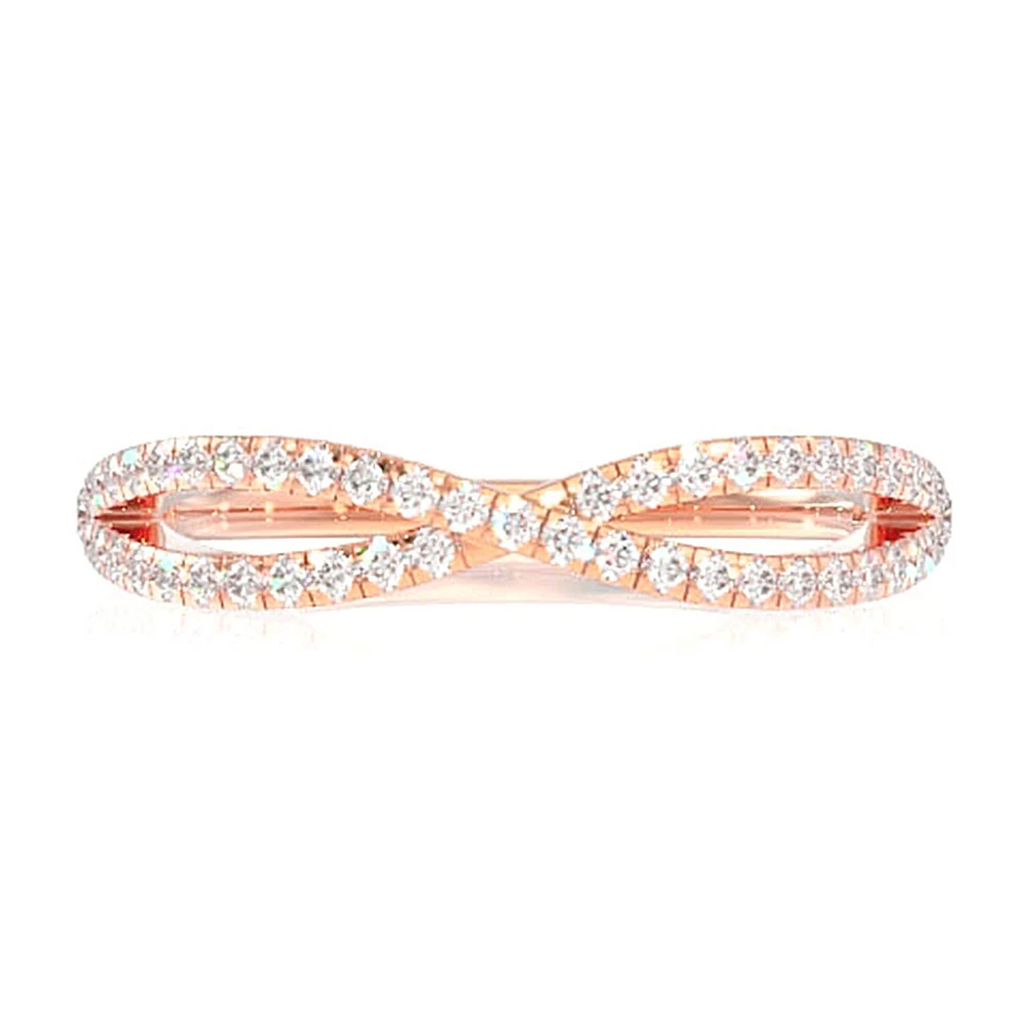 Infinity Crossover Ring in 14K rose gold, front view