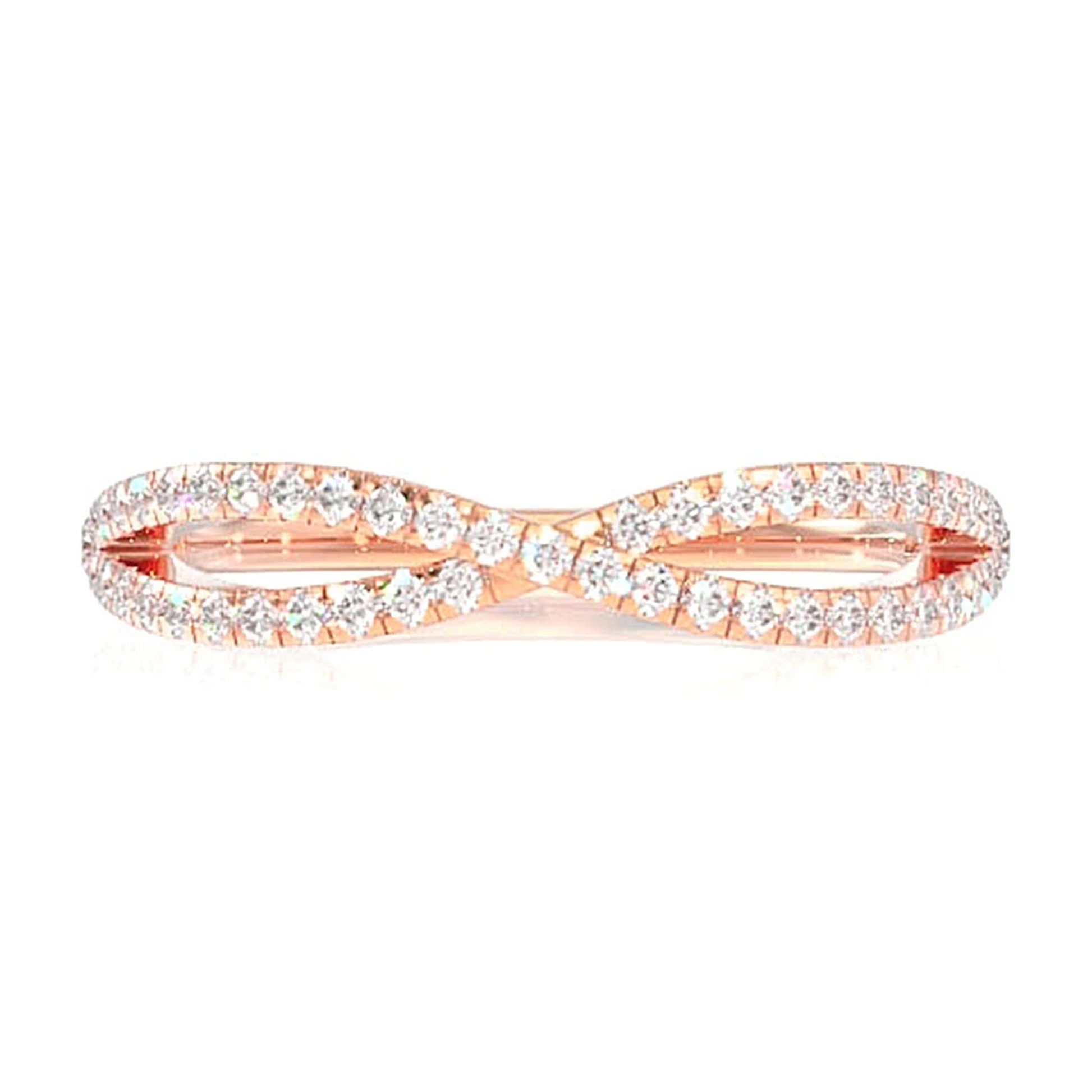 Infinity Crossover Ring in 14K rose gold, front view