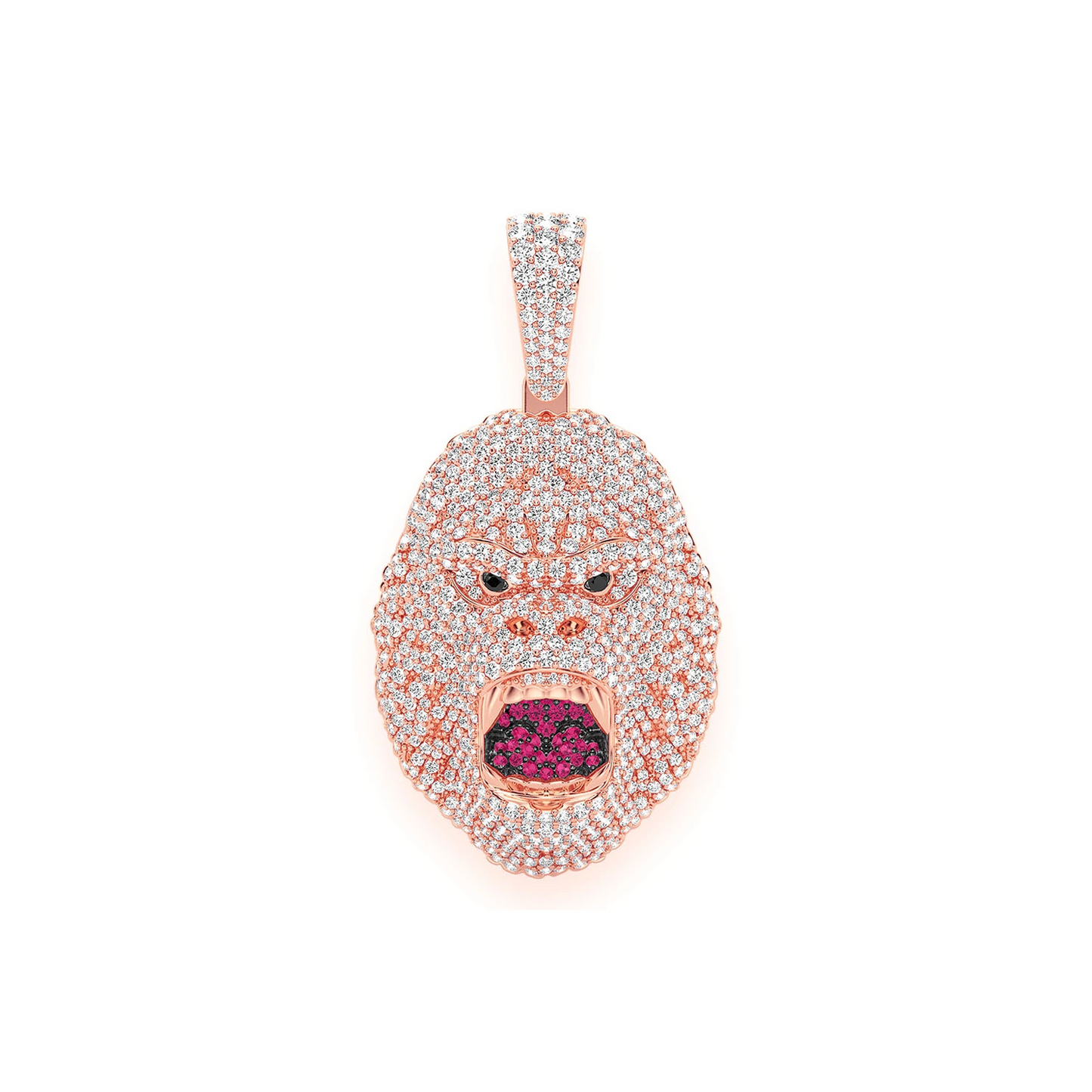 Gorilla Diamond Pendant in 14K rose gold, front view