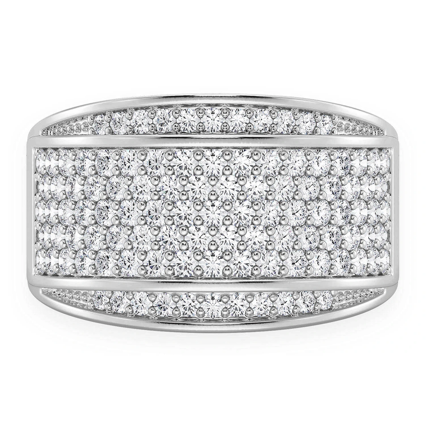 Bandana Diamond Ring in 14K white gold, front view