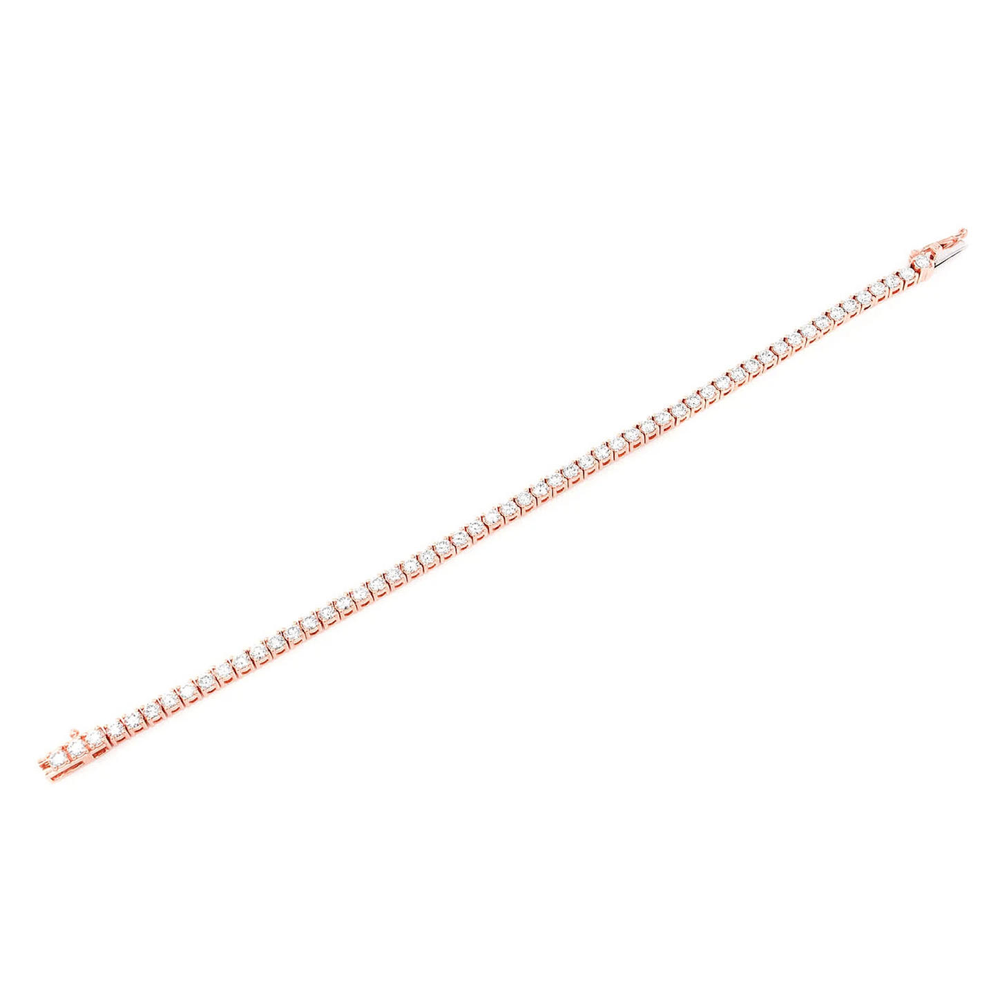 Prong Diamond Tennis Bracelet in 14K rose gold, 12pt / 8.25ctw, detail view