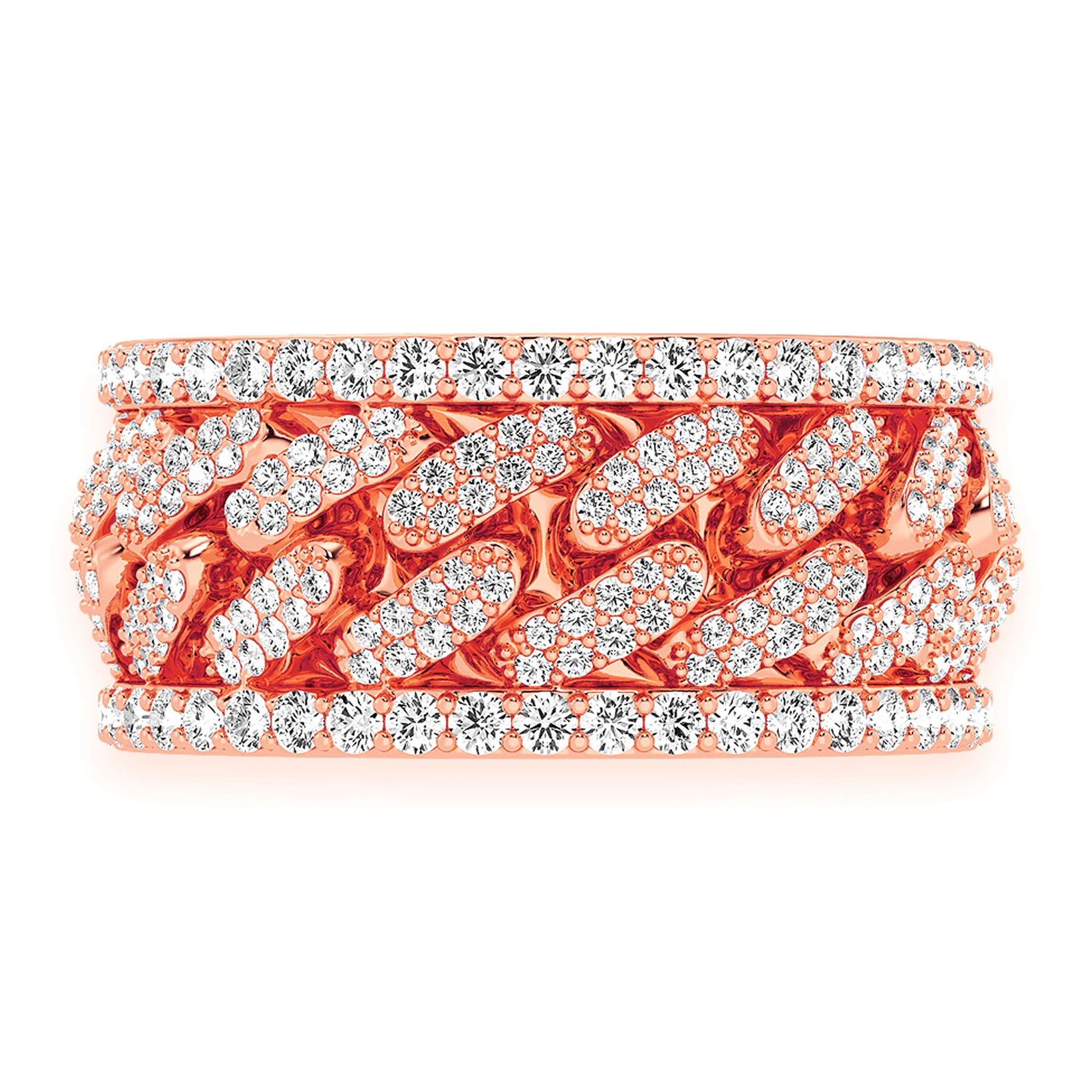 Miami Cuban Link Ring in 14K rose gold, front view