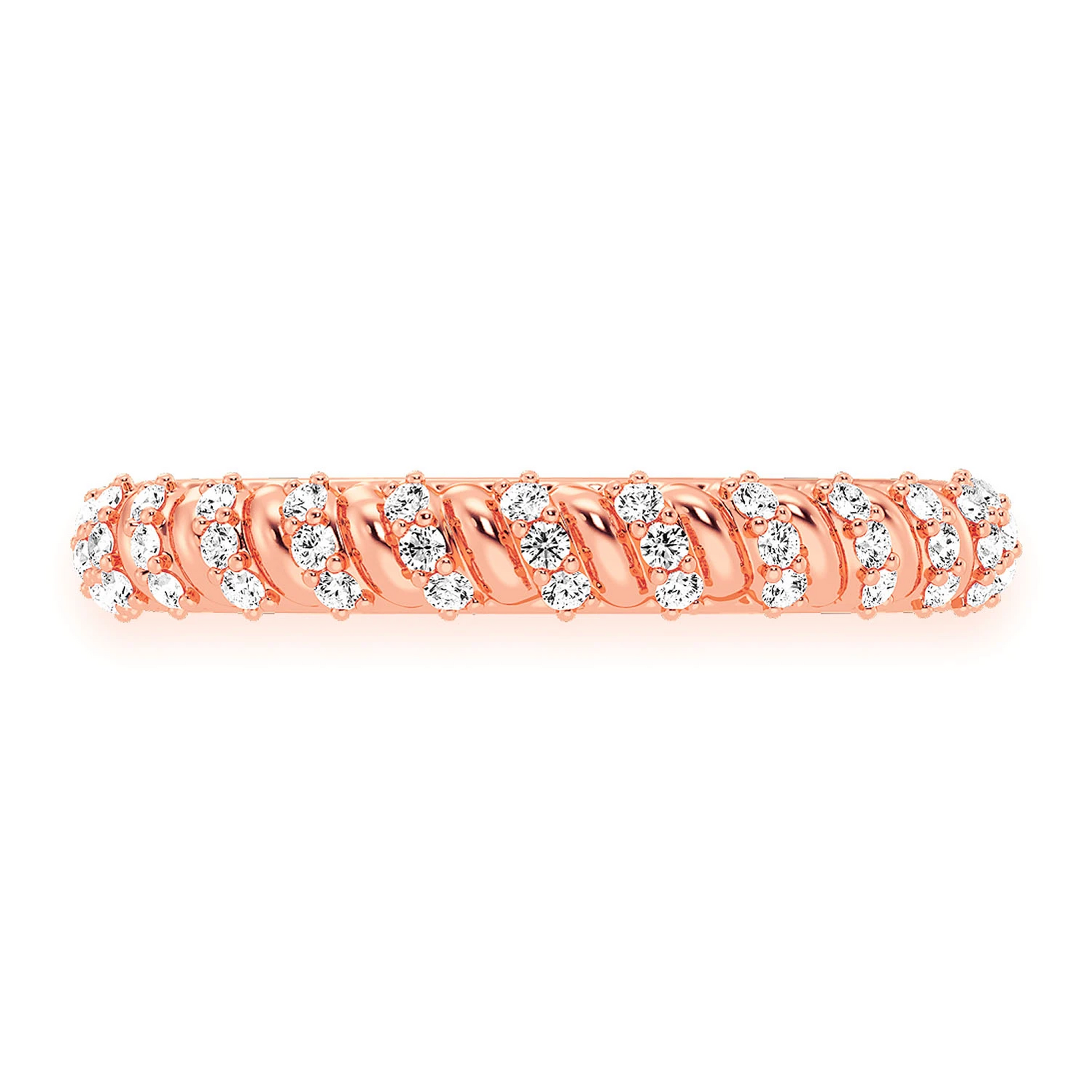 Solid Rope Ring in 14K rose gold, front view