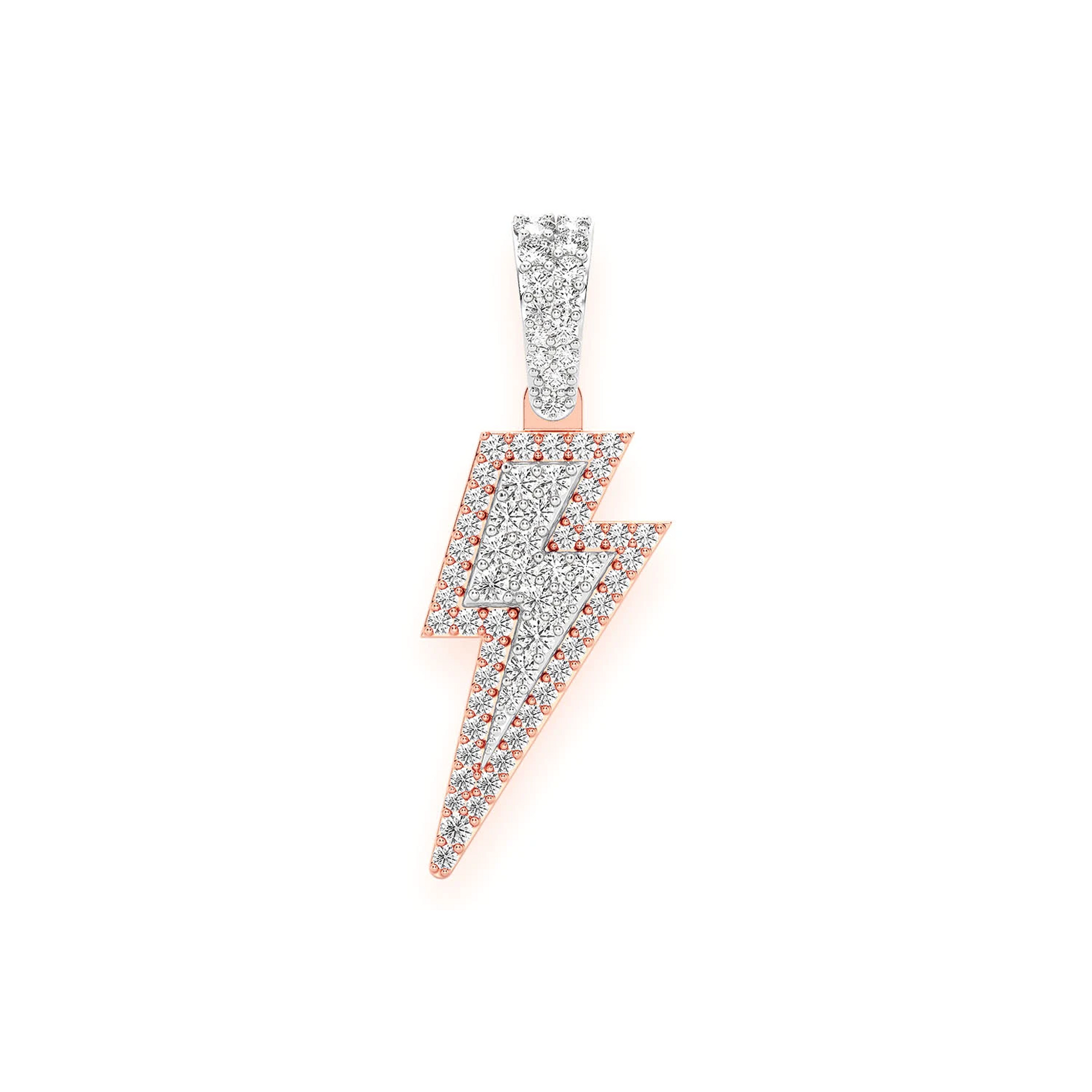 Super Lightning Pendant in 14K rose gold, Signature | 0.40ctw, front view