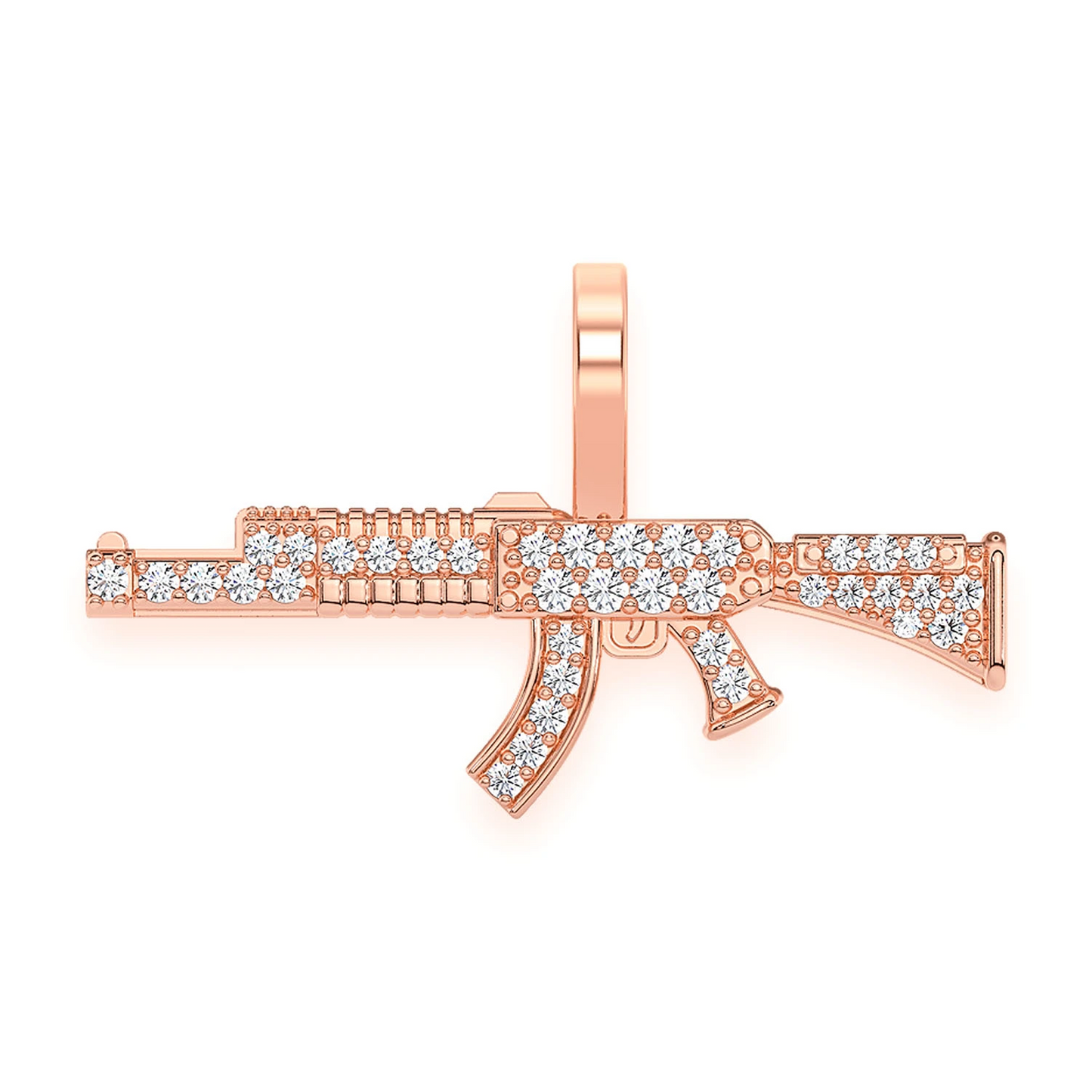 AK47 Draco Diamond Pendant in 14K rose gold, 0.15ctw, front view