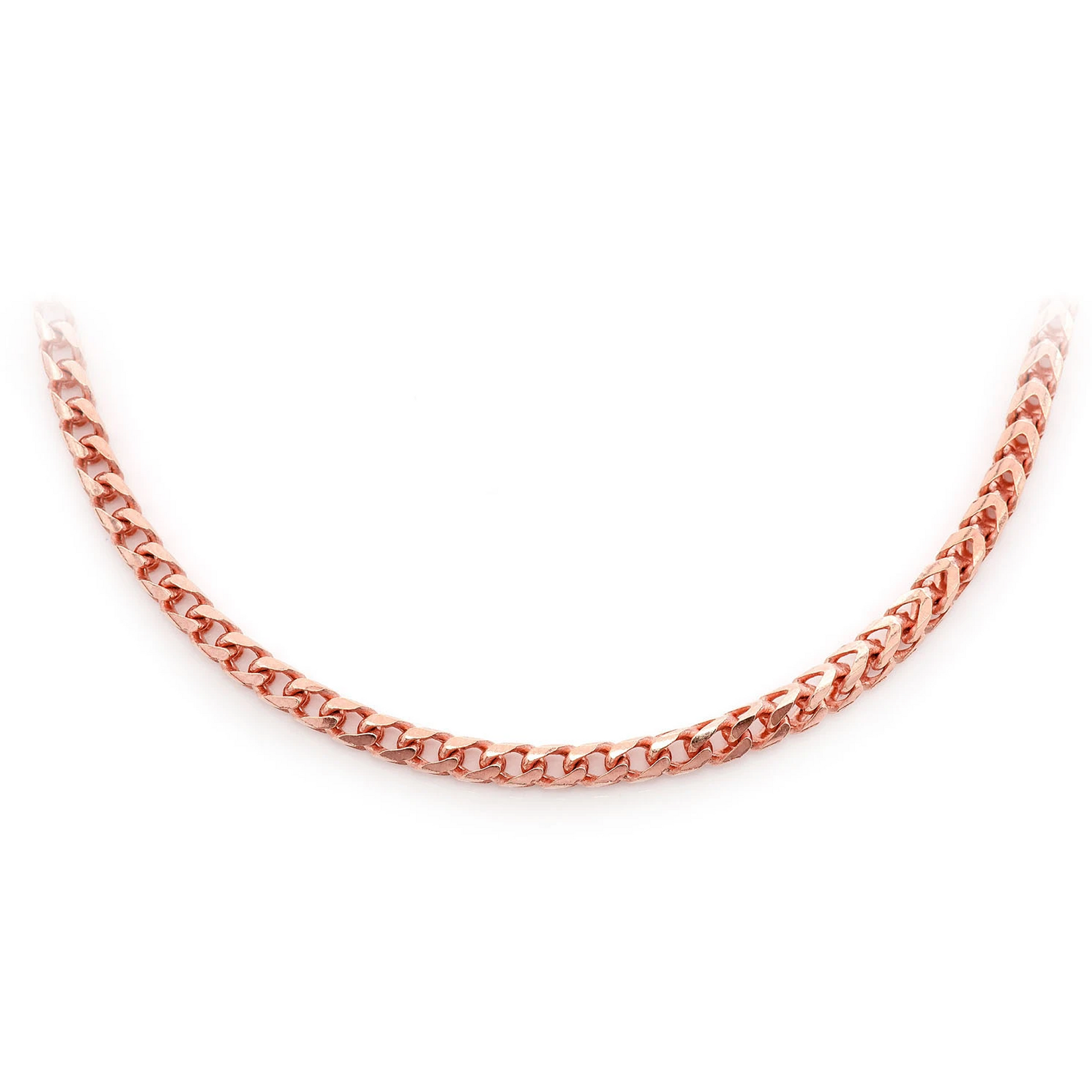 Franco Gold Chain in 14K rose gold, 2.5mm width, front view