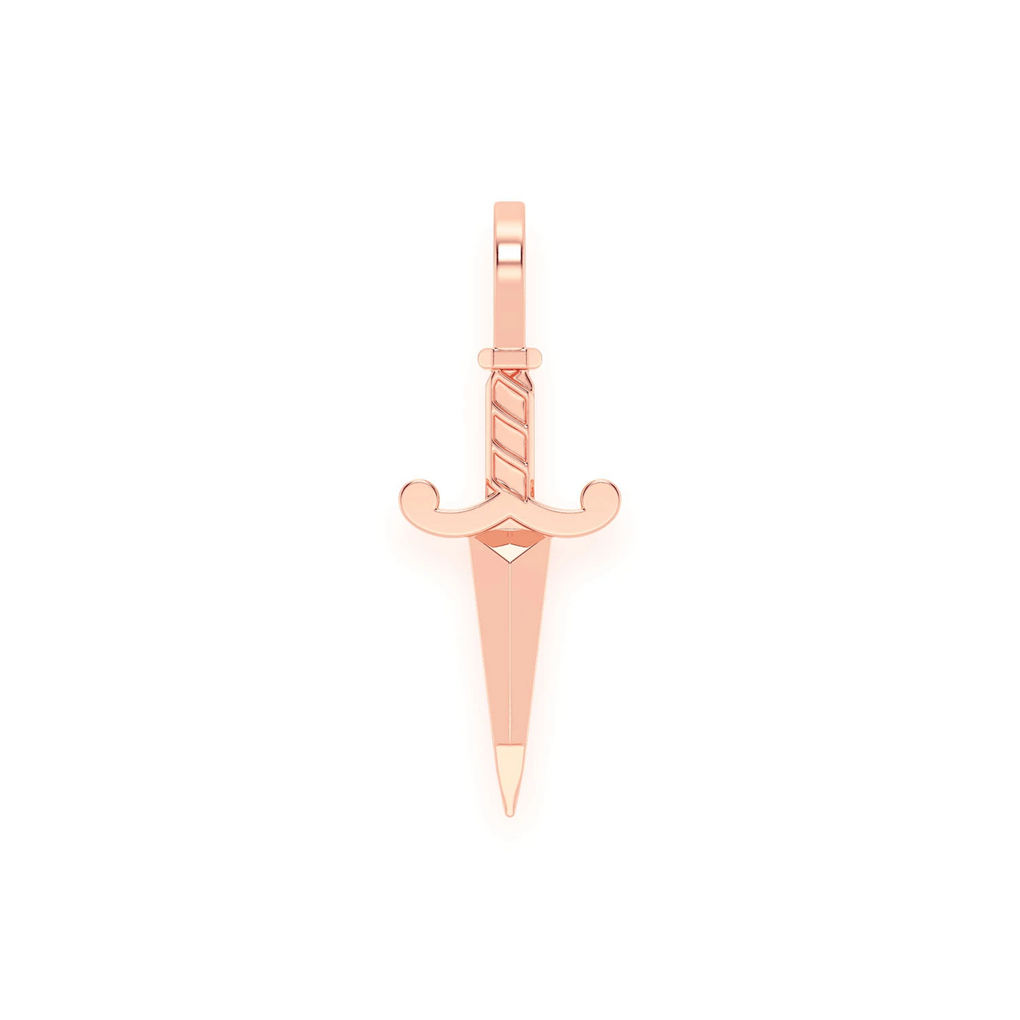 Dagger Pendant in 14K rose gold, Pure | Solid Gold, front view