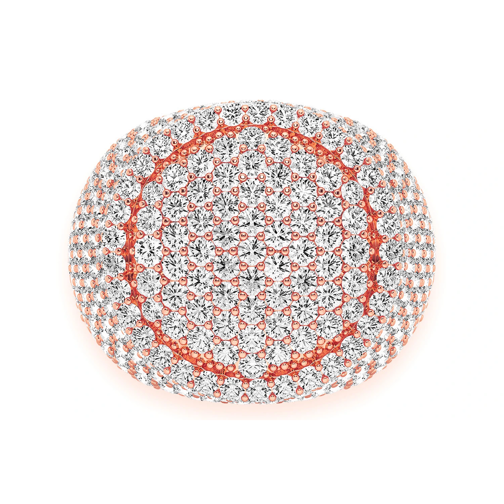 Round Signet Ring in 14K rose gold, front view