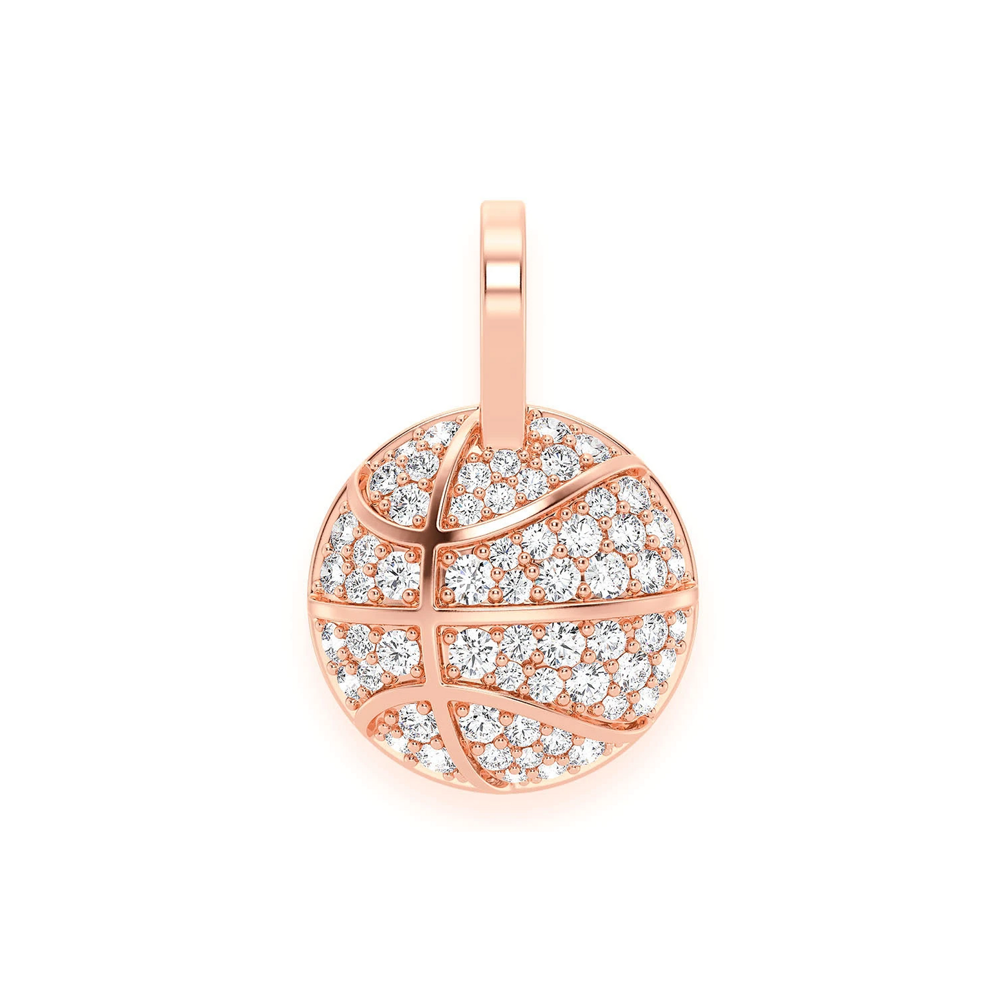 Basketball Diamond Pendant in 14K rose gold, Entry | 0.40ctw, front view