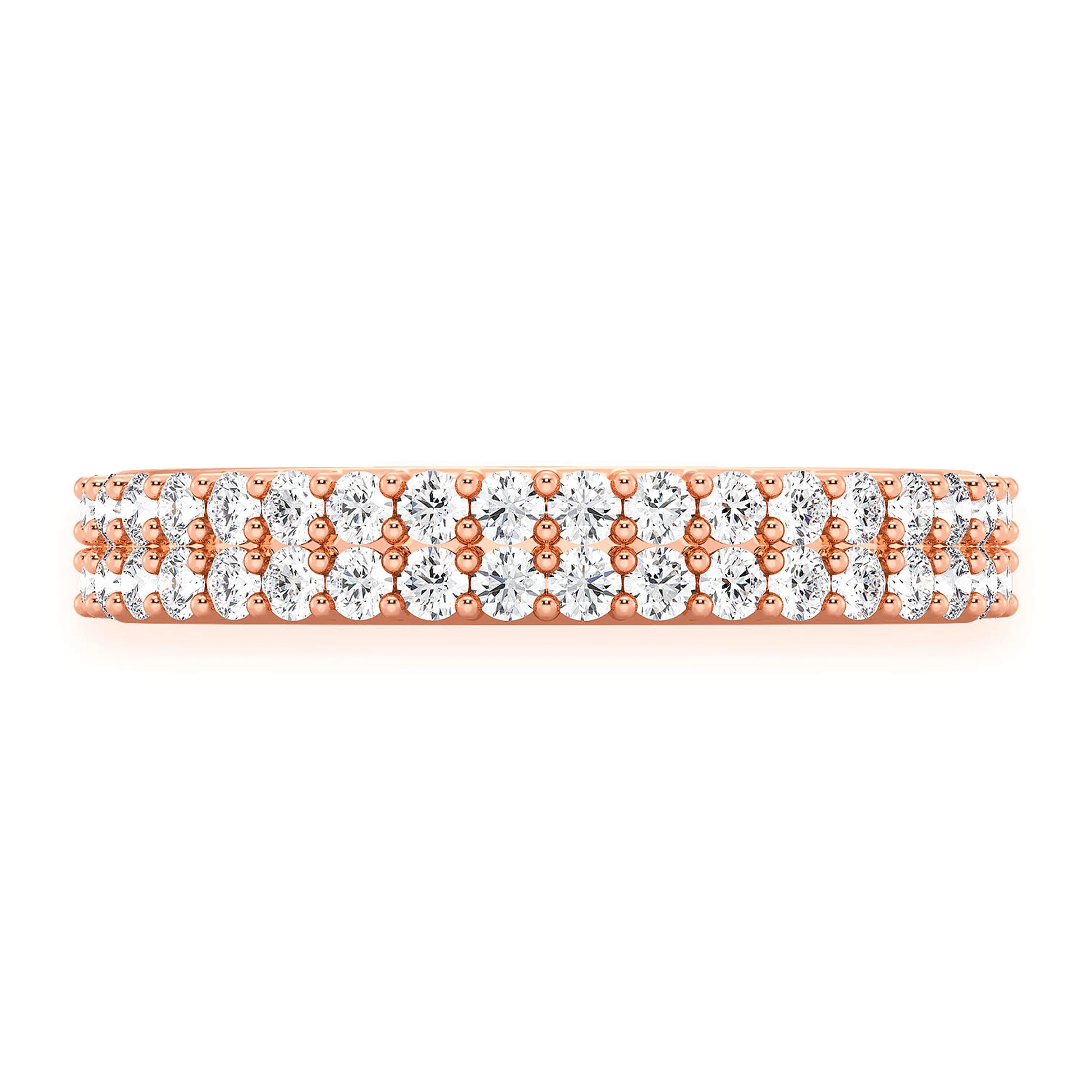 Two Row Band Ring in 14K rose gold, front view