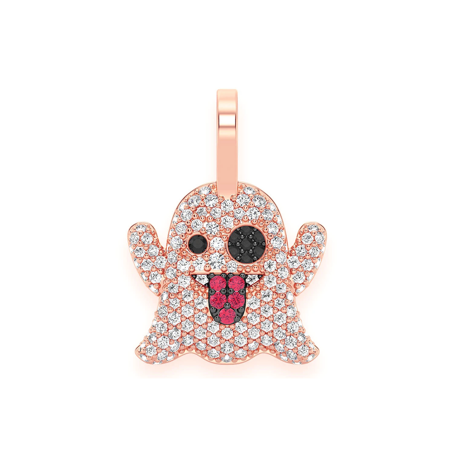 Ghost Ruby & Diamond Pendant in 14K rose gold, 0.50ctw, front view