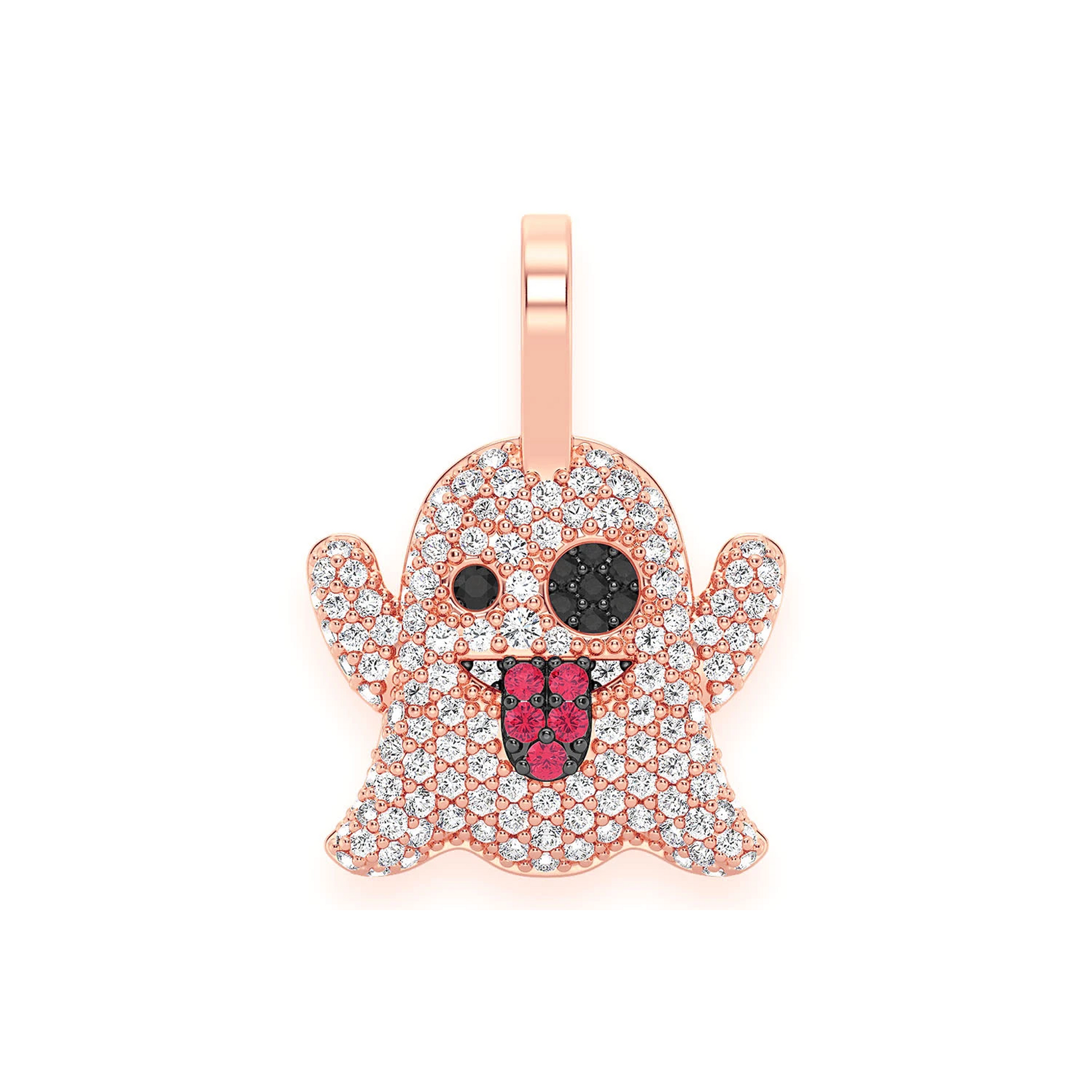 Ghost Ruby & Diamond Pendant in 14K rose gold, 0.50ctw, front view