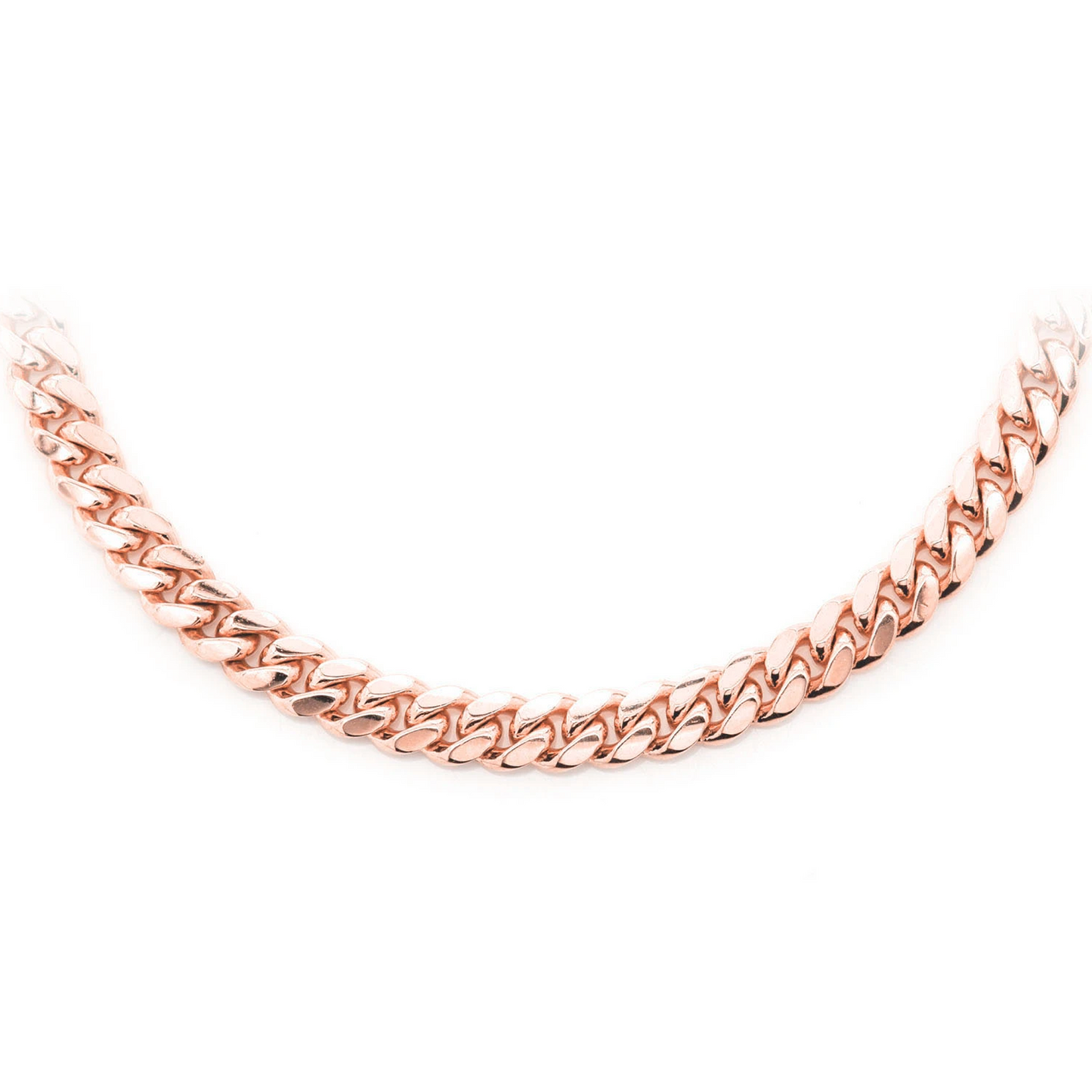 Miami Cuban Gold Chain in 14K rose gold, 5mm width, front view