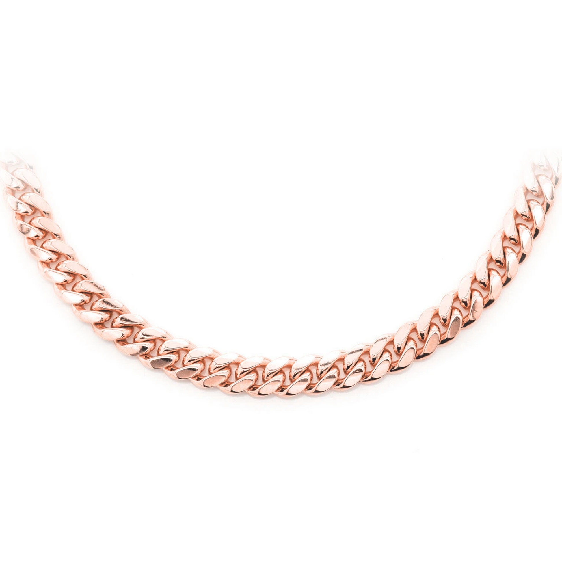 Miami Cuban Gold Chain in 14K rose gold, 5mm width, front view