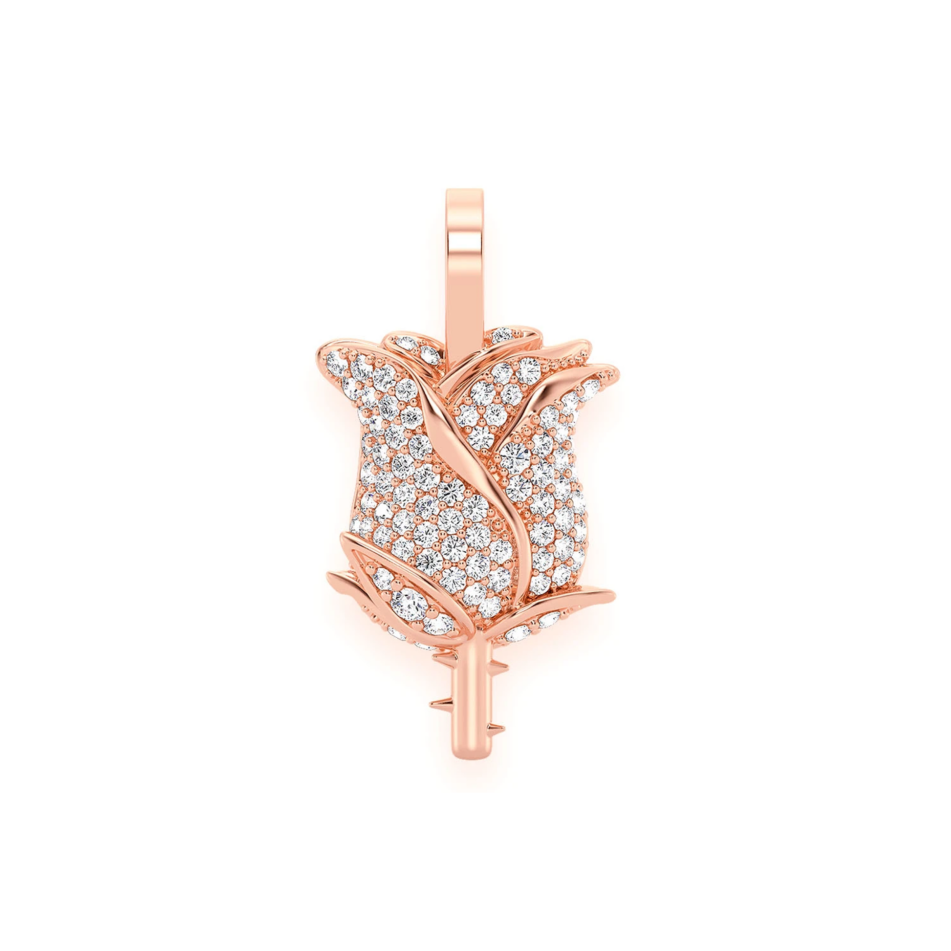 Rose Diamond Pendant in 14K rose gold, front view