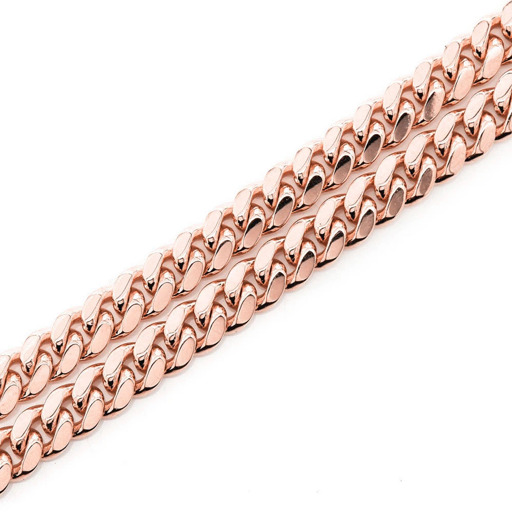 Miami Cuban Gold Chain in 14K rose gold, 6mm width, detail view