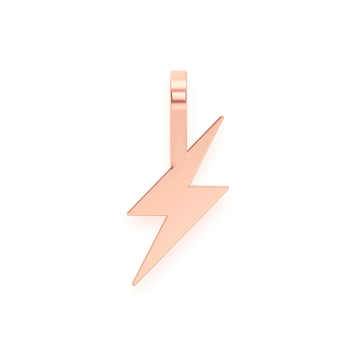 Lightning Bolt Diamond Pendant in 14K rose gold, Pure | Solid Gold, front view