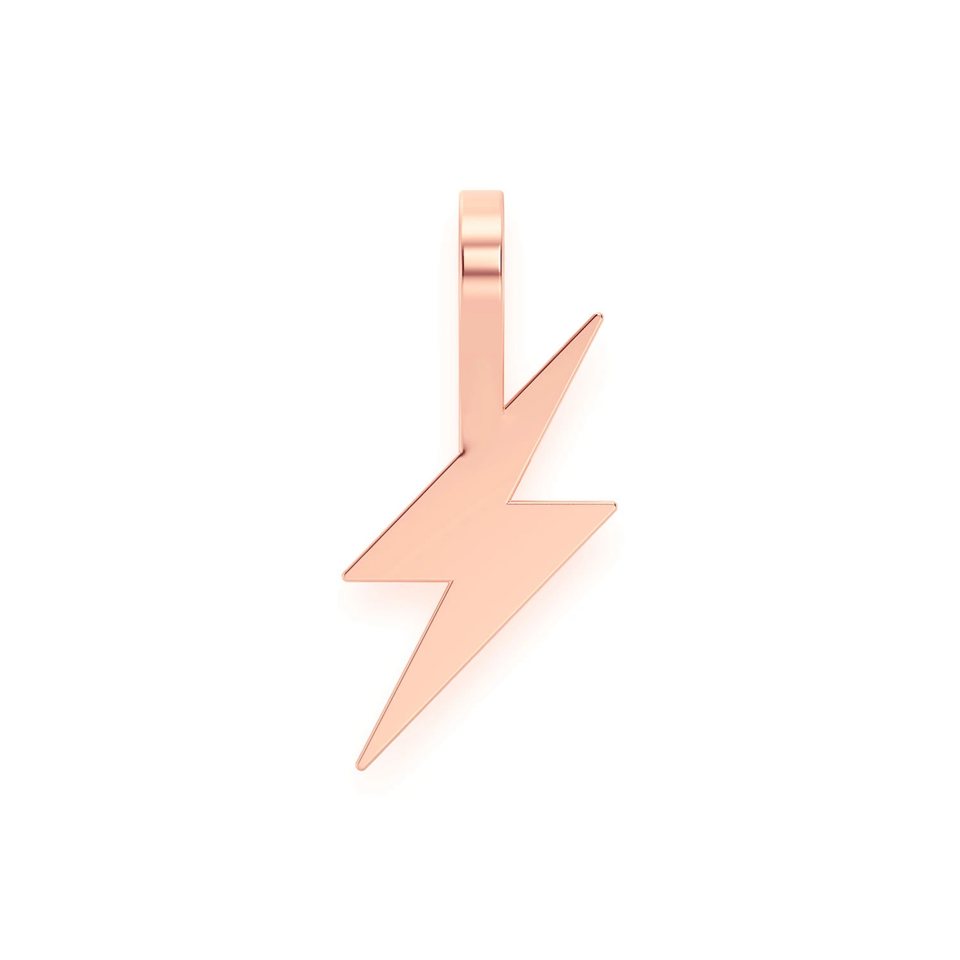 Lightning Bolt Diamond Pendant in 14K rose gold, Pure | Solid Gold, front view