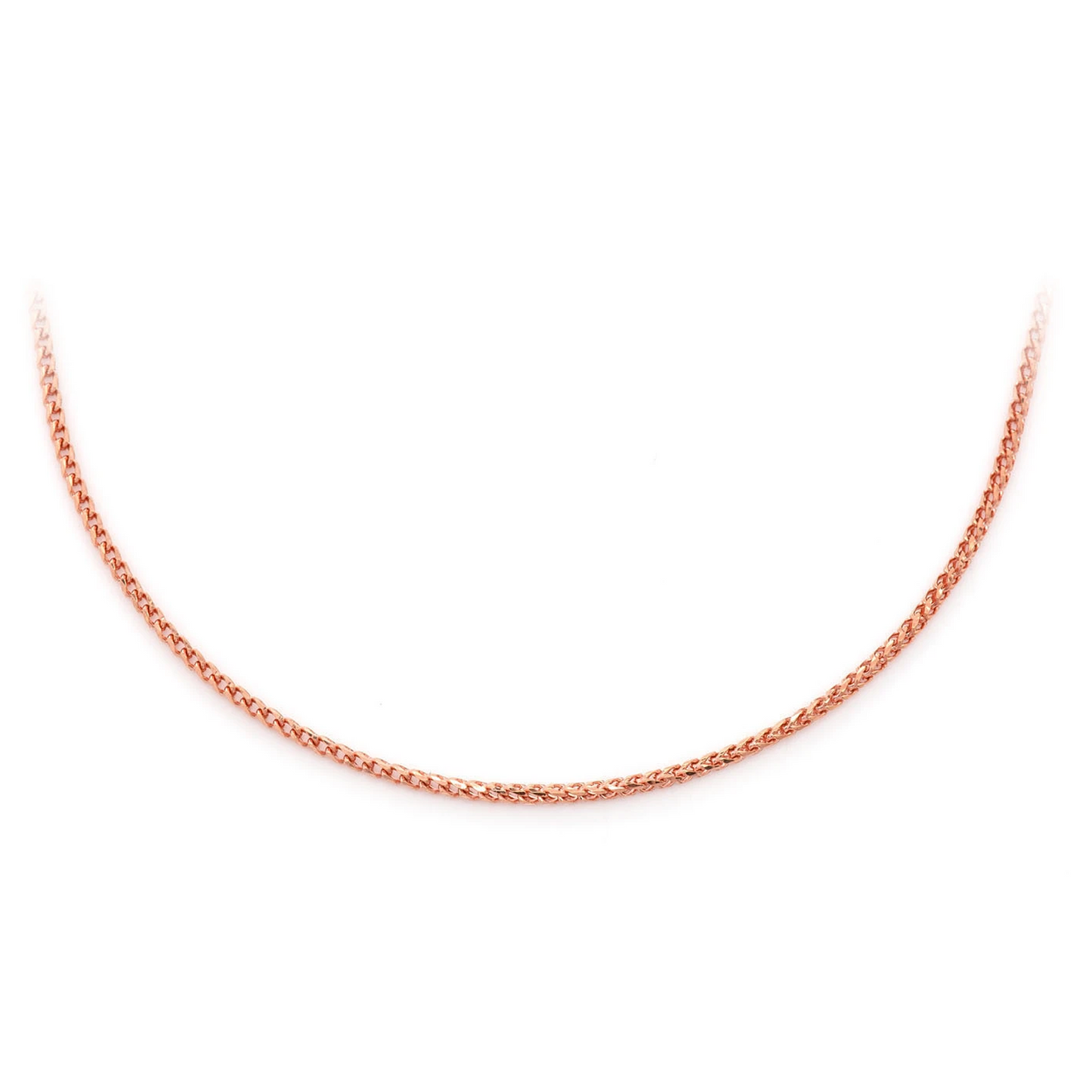 Franco Gold Chain in 14K rose gold, 1.5mm width, front view