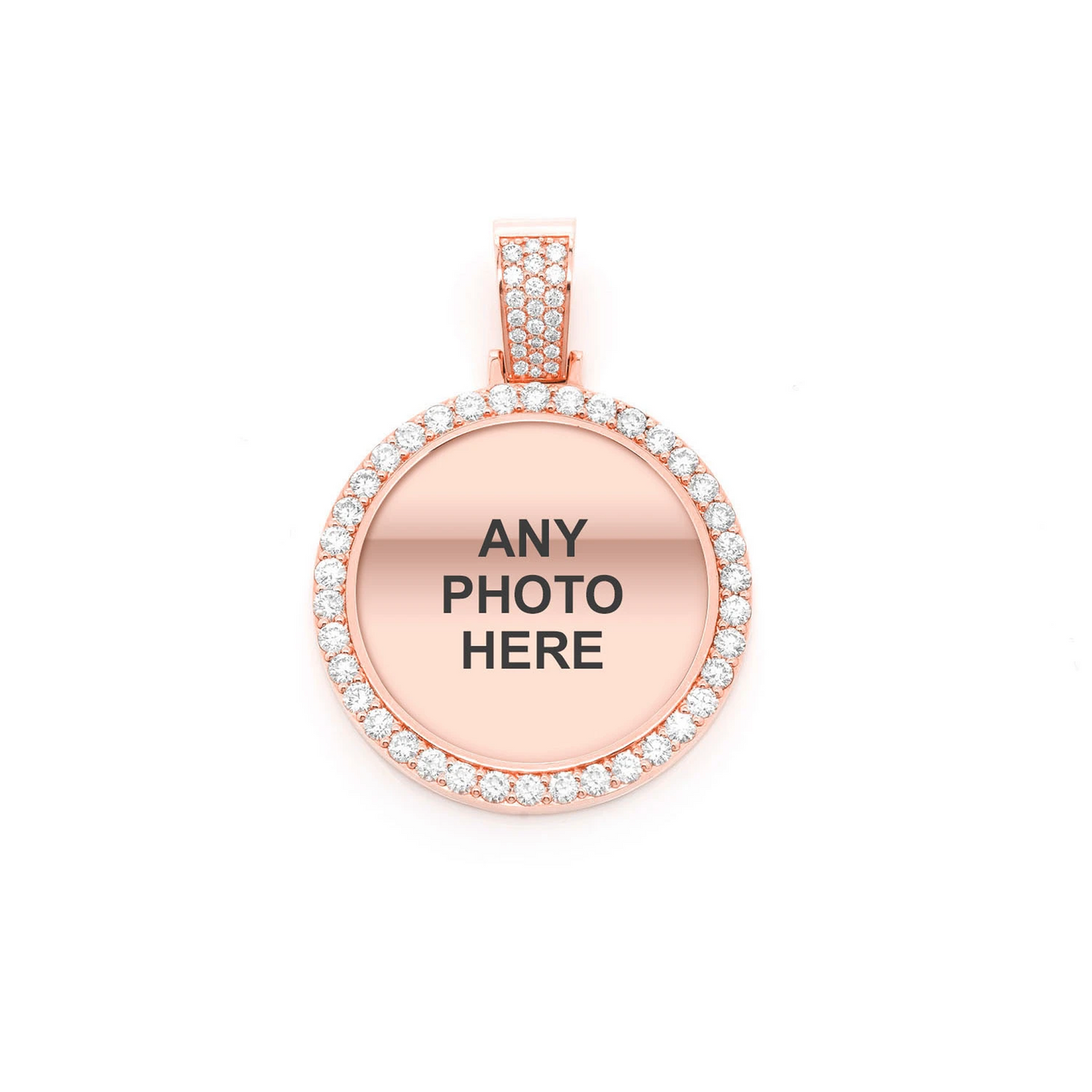 Picture Memory Diamond Pendant in 14K rose gold, 3.50ctw, front view