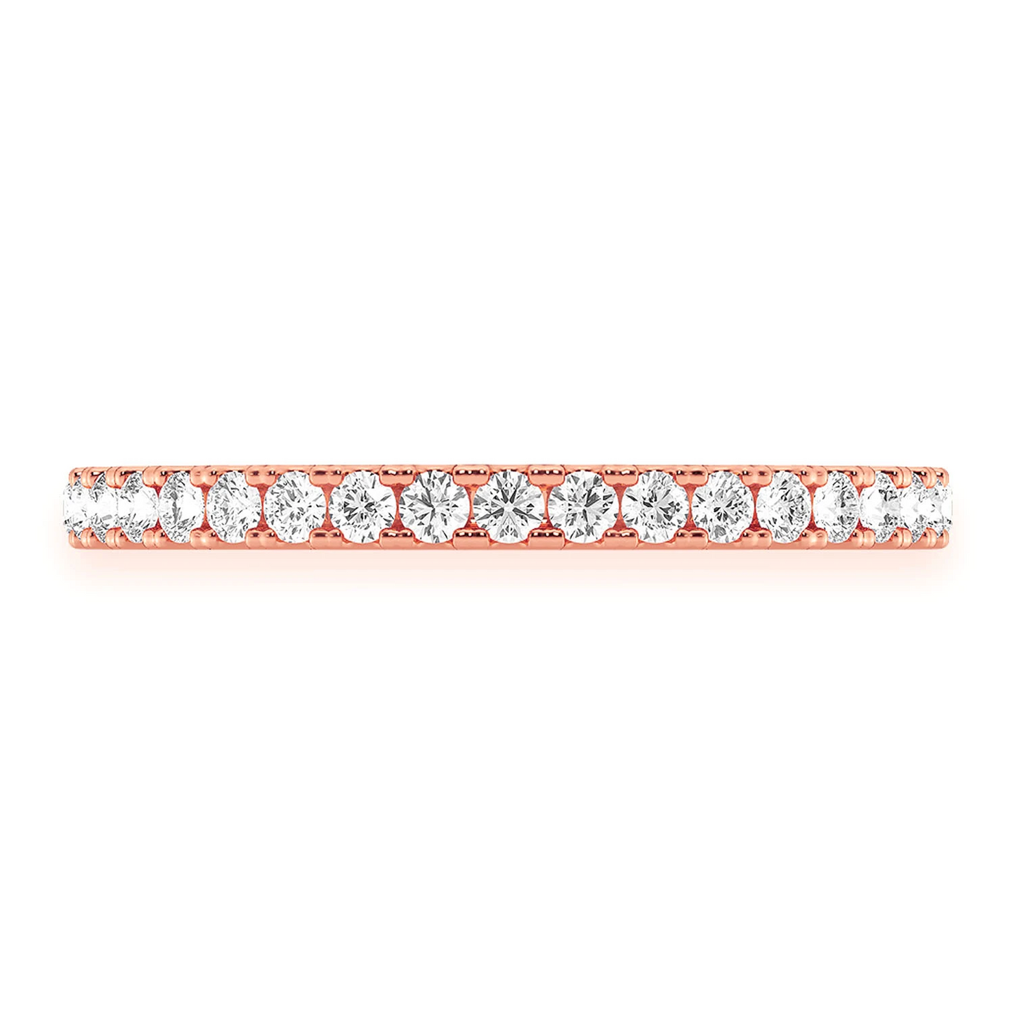 Slim Single Row Band Ring in 14K rose gold, front view