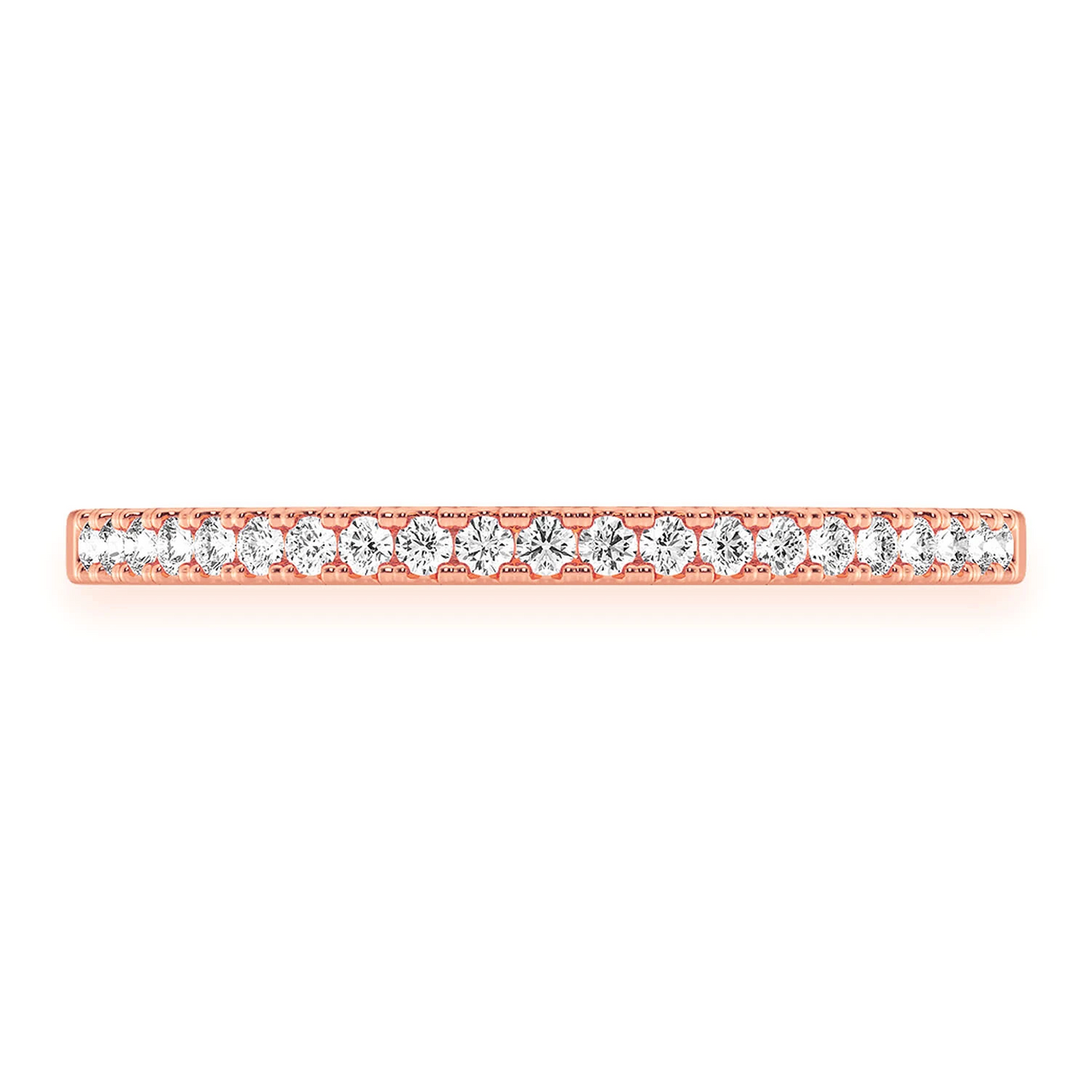Classic Single Row Band Ring in 14K rose gold, front view