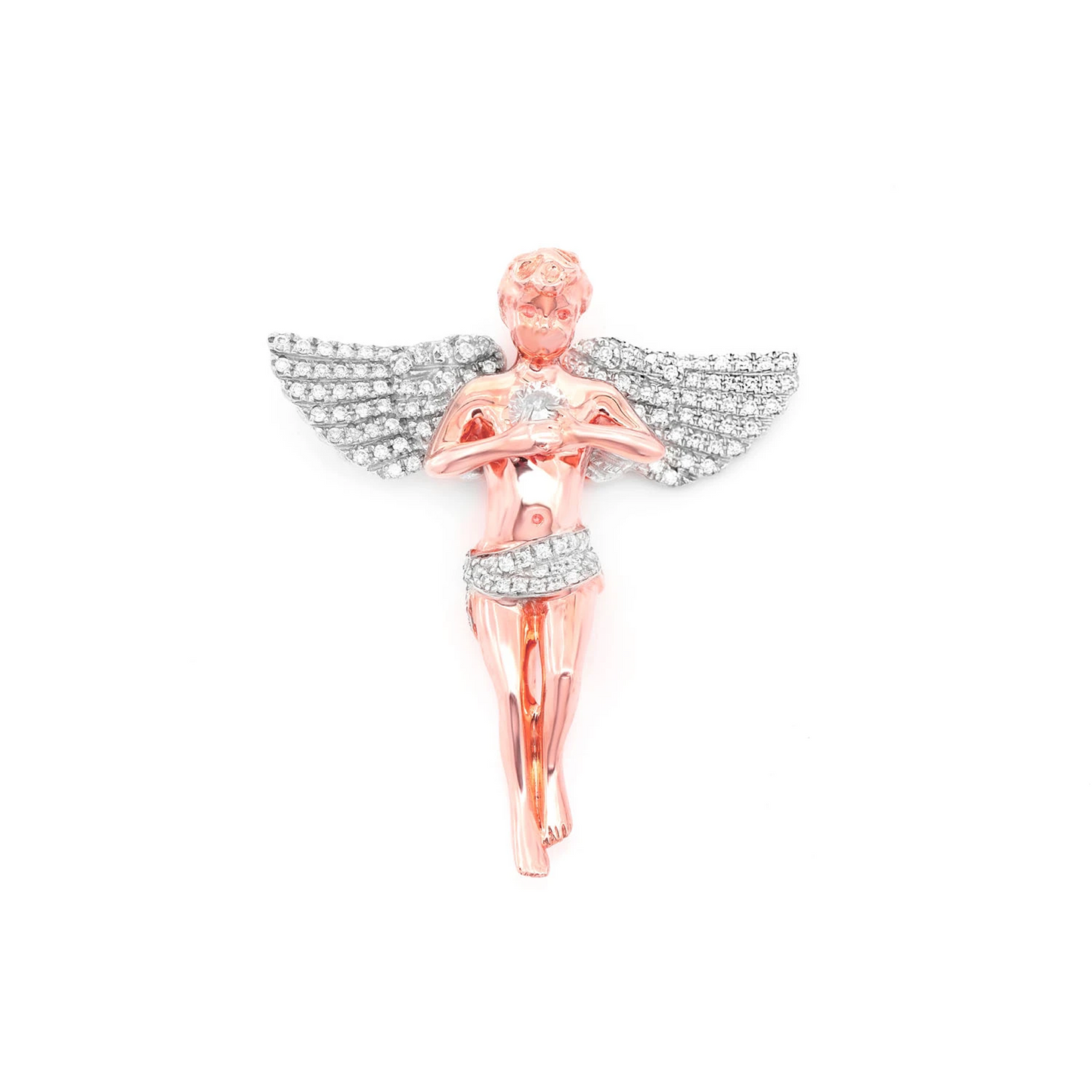 Angel Diamond Pendant in 14K rose gold, front view
