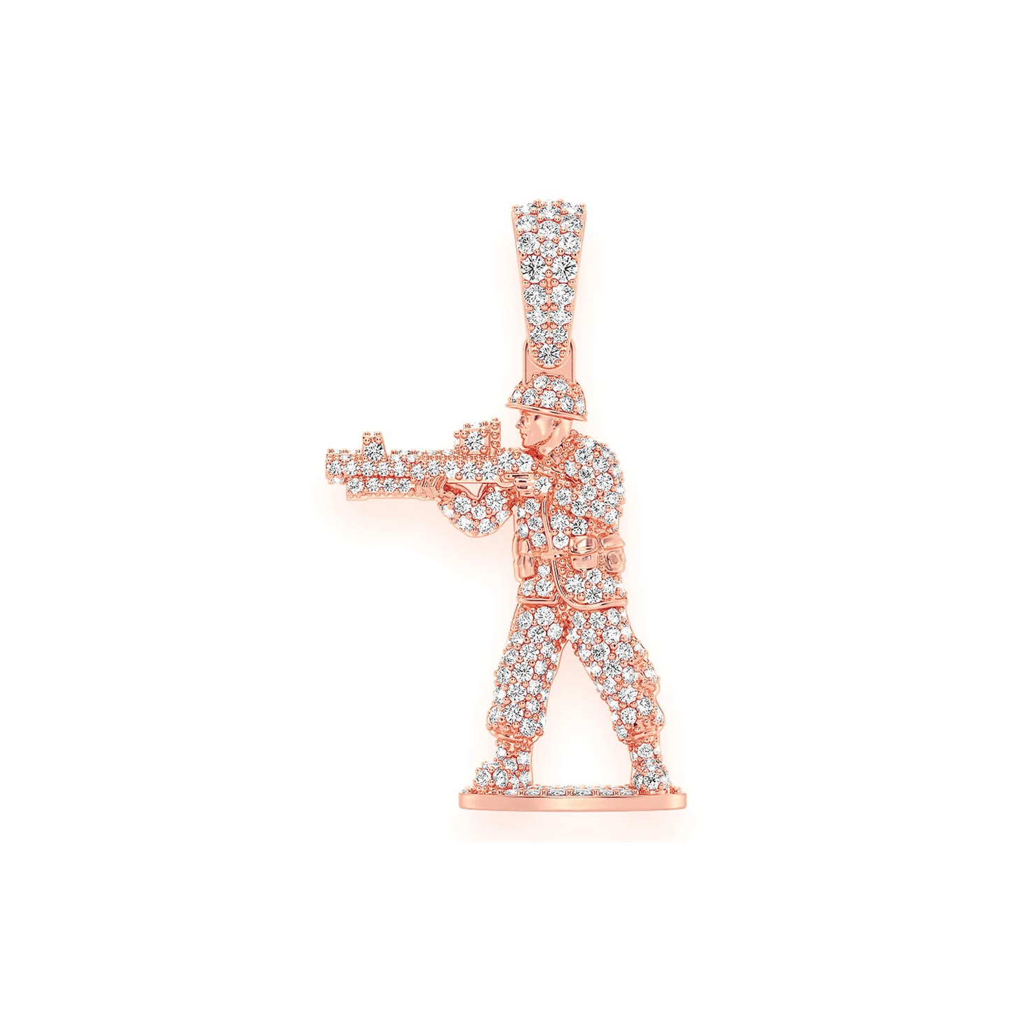 Toy Soldier Diamond Pendant in 14K rose gold, Signature | 1.00ctw, front view