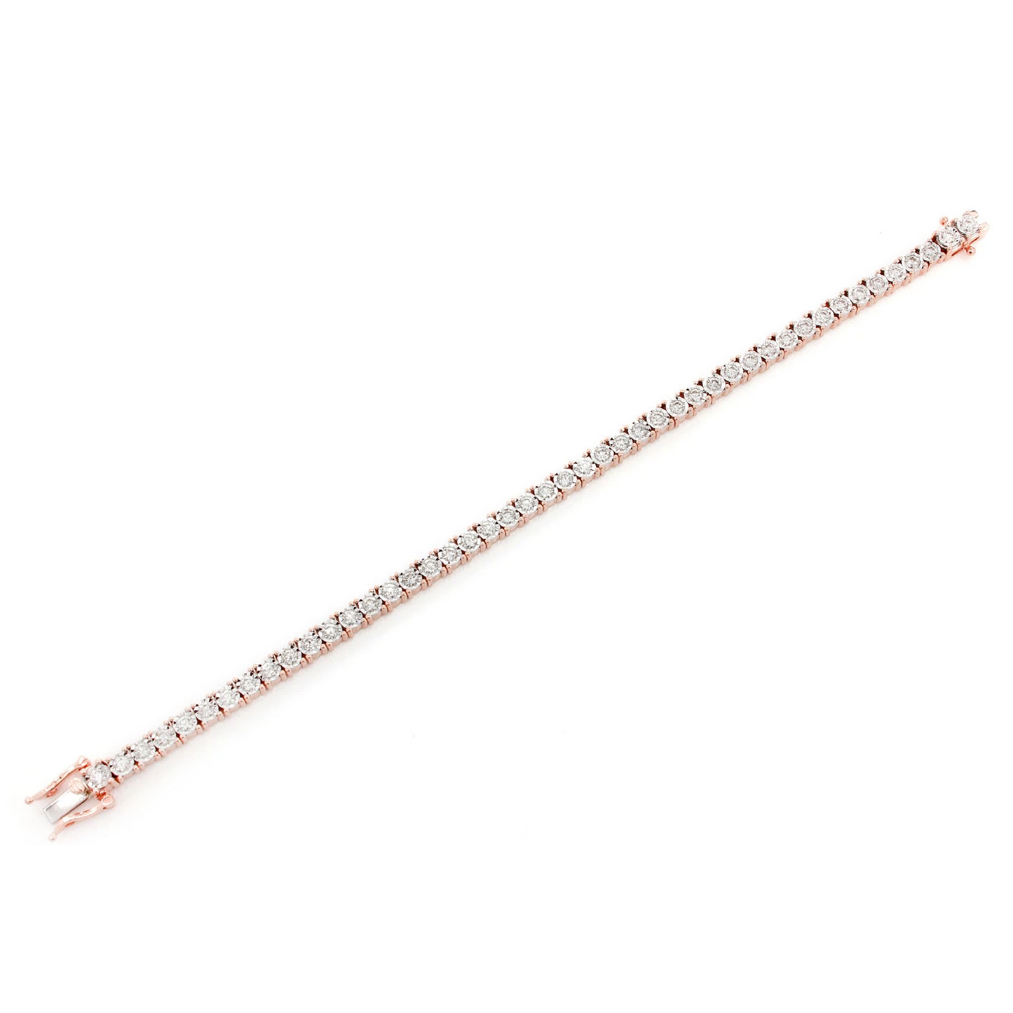 Miracle Diamond Tennis Bracelet in 14K rose gold, 9pt / 4.50ctw, alternate view