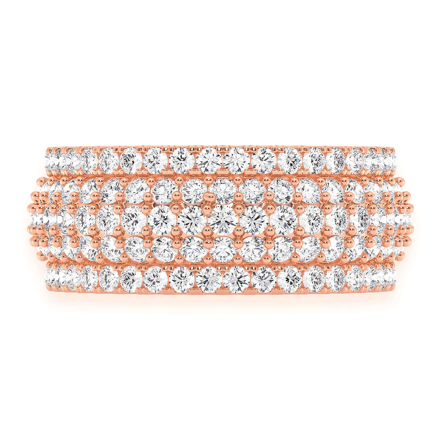 Scallop Band Ring in 14K rose gold, front view