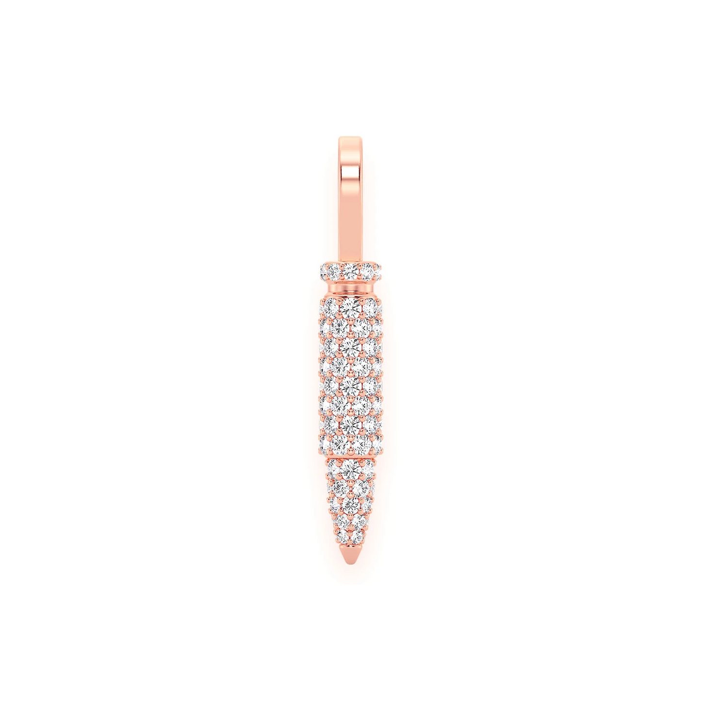Bullet Diamond Pendant in 14K rose gold, front view