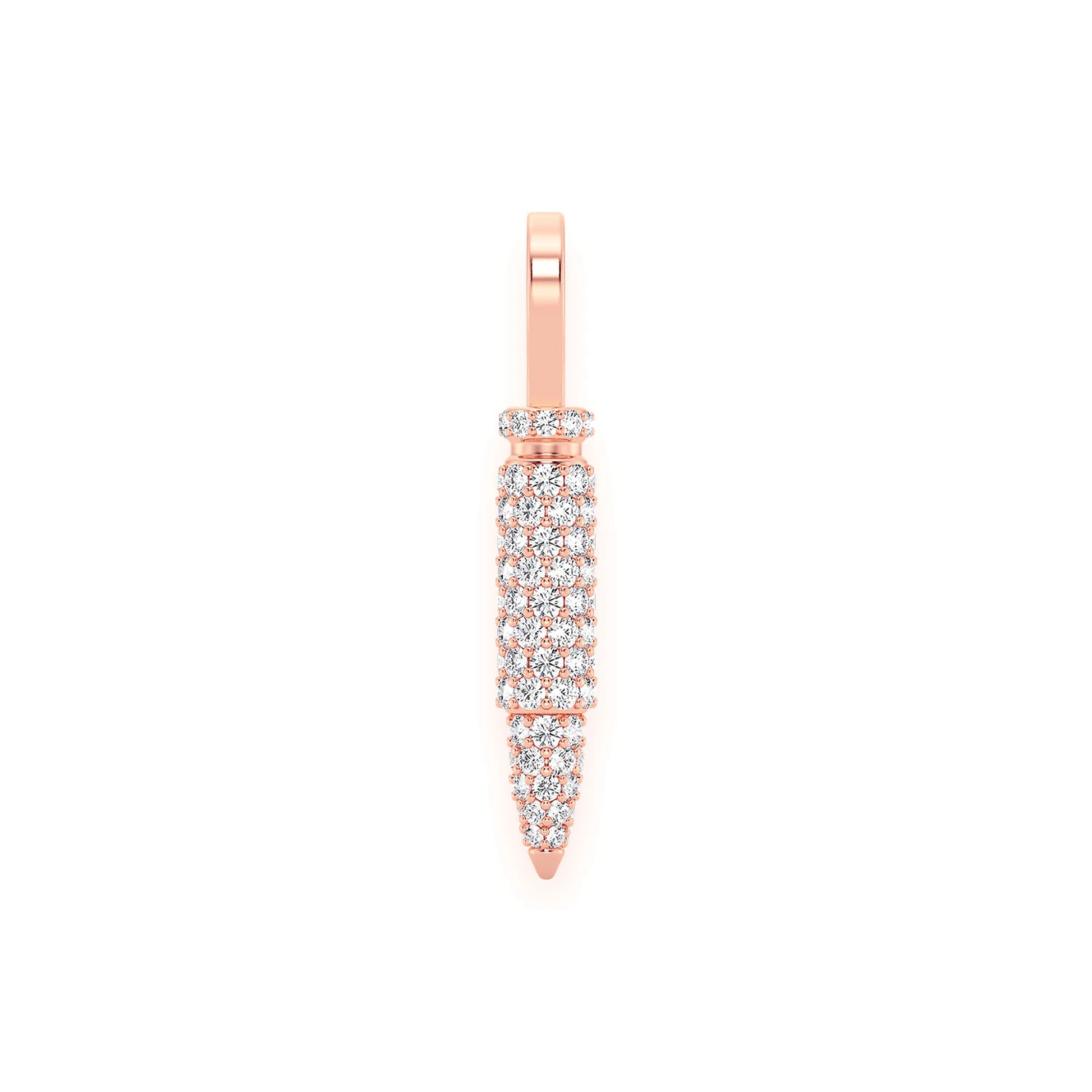 Bullet Diamond Pendant in 14K rose gold, front view
