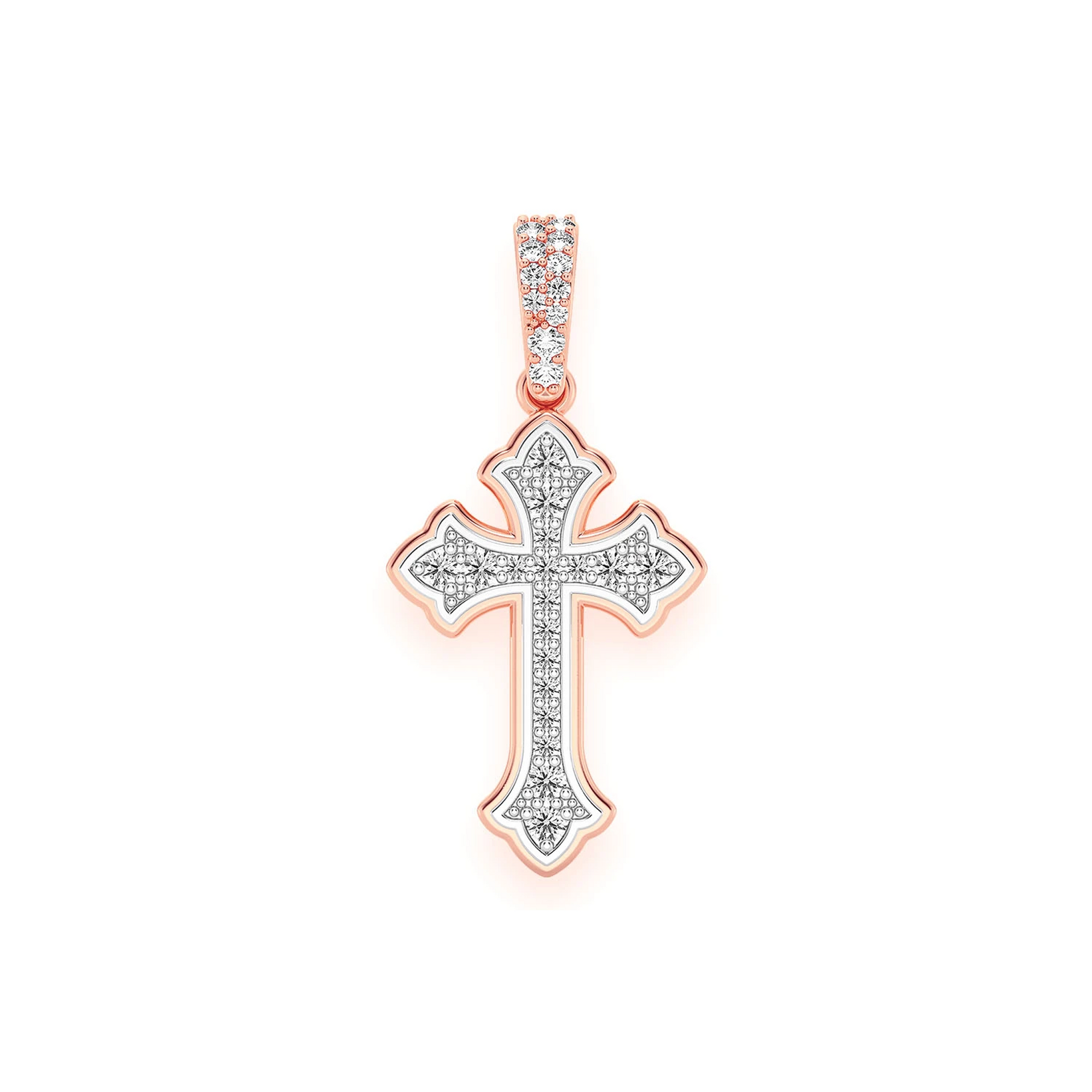 アクセサリー Glitter Diamond Cross Necklace 5mm 46cm メンズ