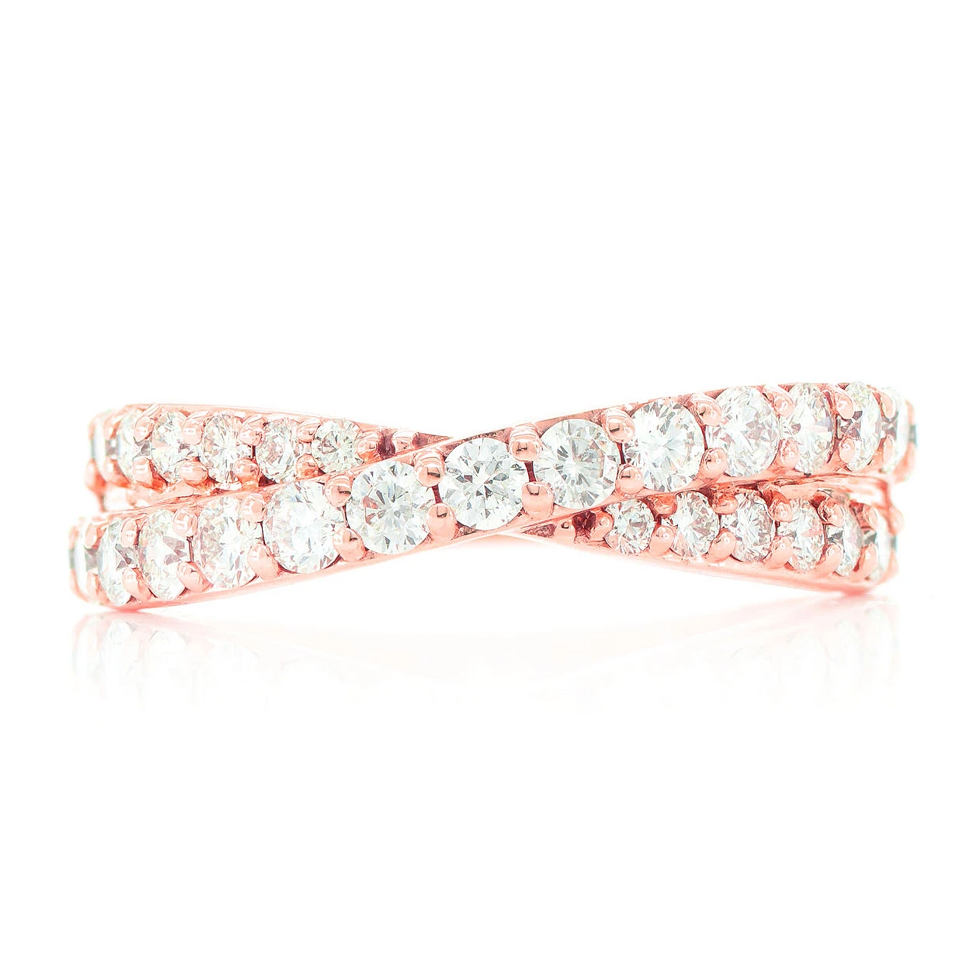 Crossover Ring in 14K rose gold, front view