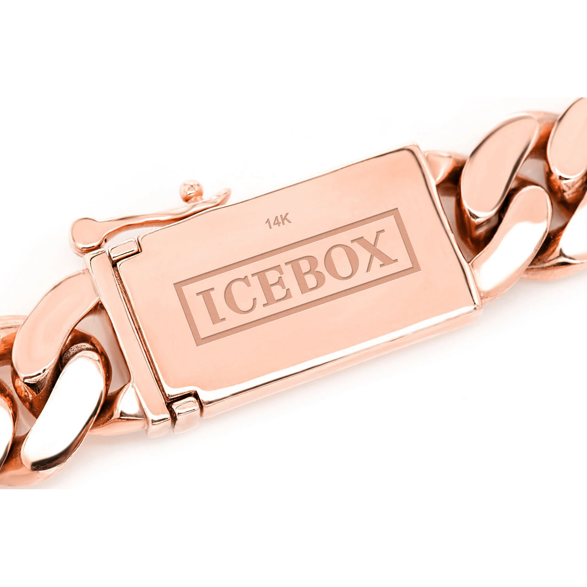 Miami Cuban Gold Chain in 14K rose gold, 18mm width, back view