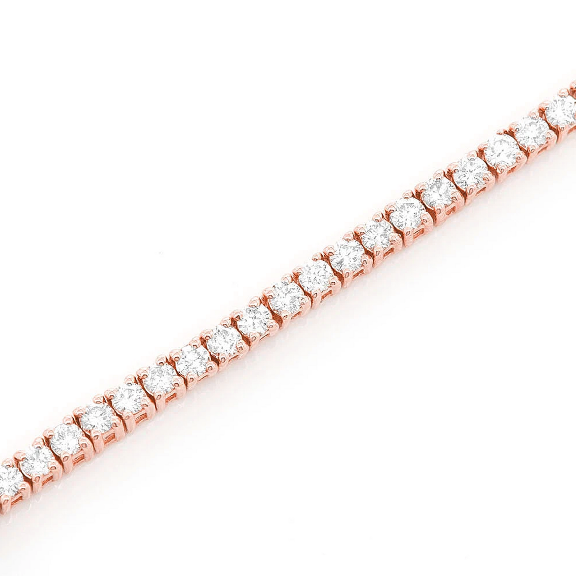 Prong Diamond Tennis Bracelet in 14K rose gold, 2pt / 2.00ctw, detail view