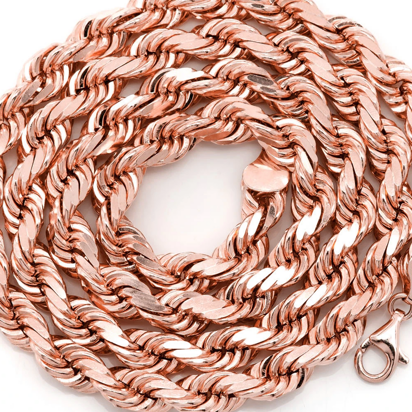 Rope Gold Chain in 14K rose gold, 8mm width, alternate view