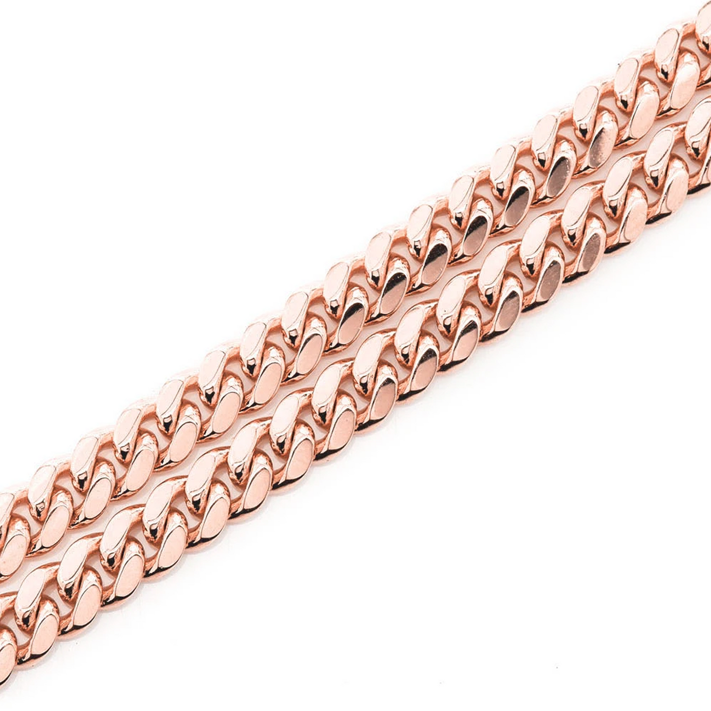 Miami Cuban Gold Chain in 14K rose gold, 5mm width, detail view