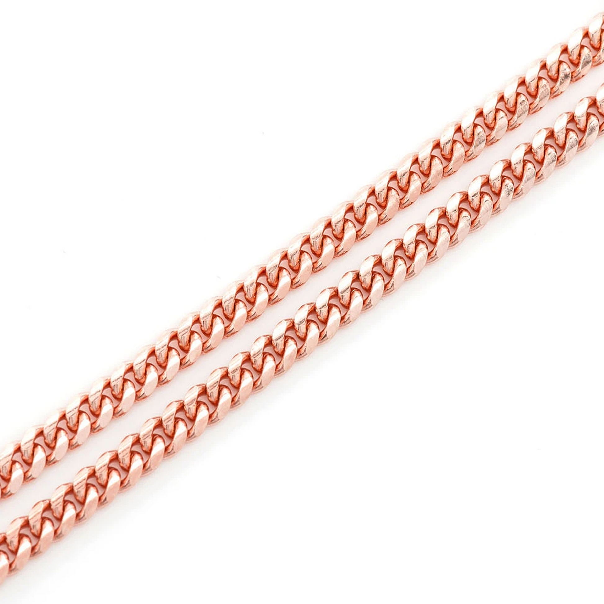 Miami Cuban Gold Chain in 14K rose gold, 3.5mm width, detail view