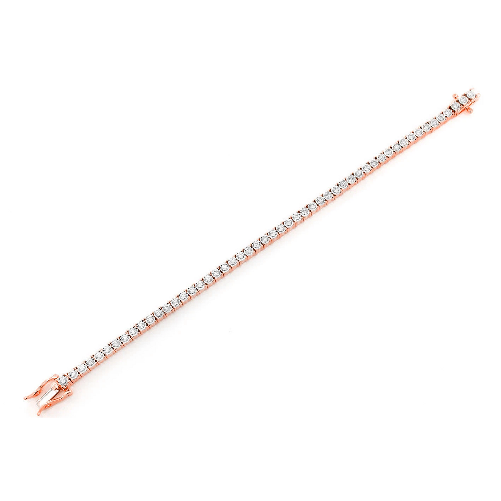 Miracle Diamond Tennis Bracelet in 14K rose gold, 6pt / 2.75ctw, alternate view