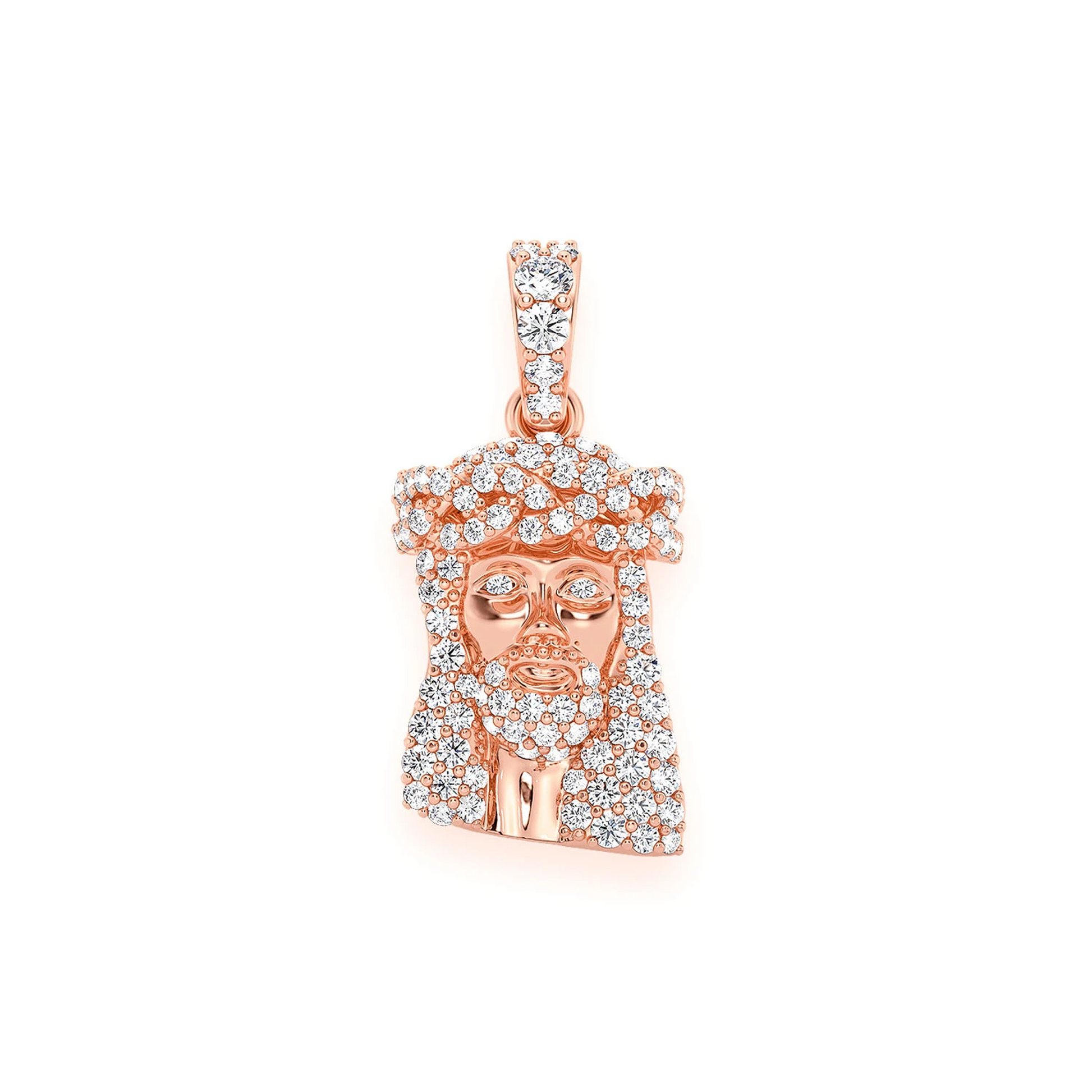 Heritage Jesus Piece in 14K rose gold, Entry | 0.33ctw, front view