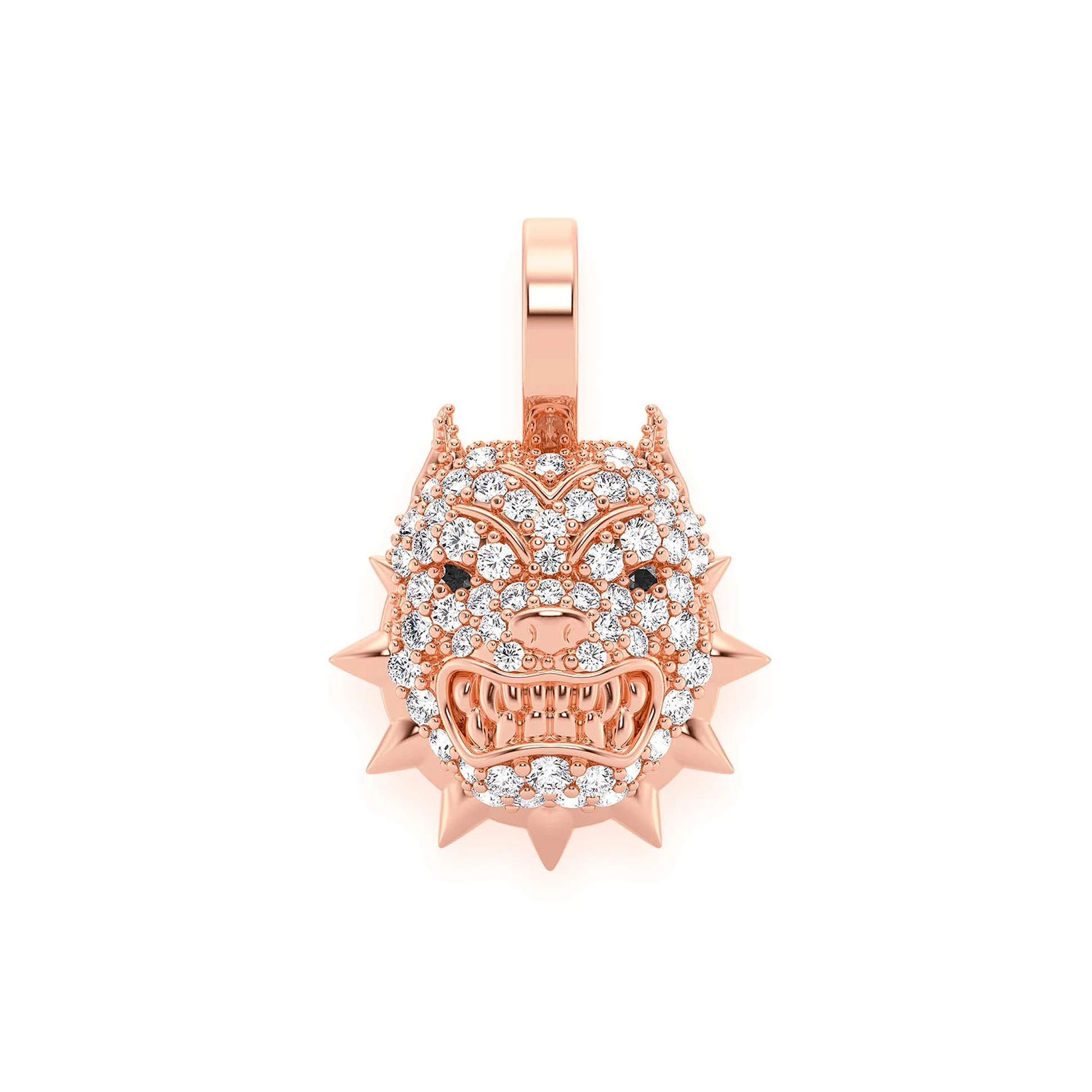 Pitbull Diamond Pendant in 14K rose gold, Entry | 0.25ctw, front view