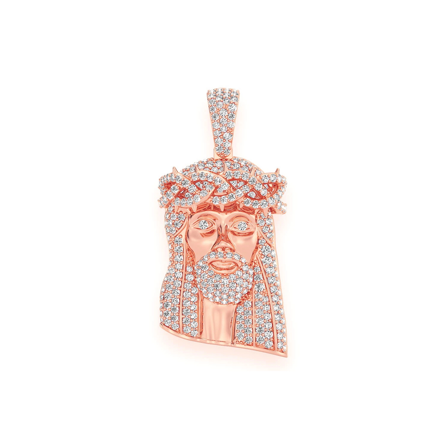 Heritage Jesus Piece in 14K rose gold, Signature | 1.50ctw, front view