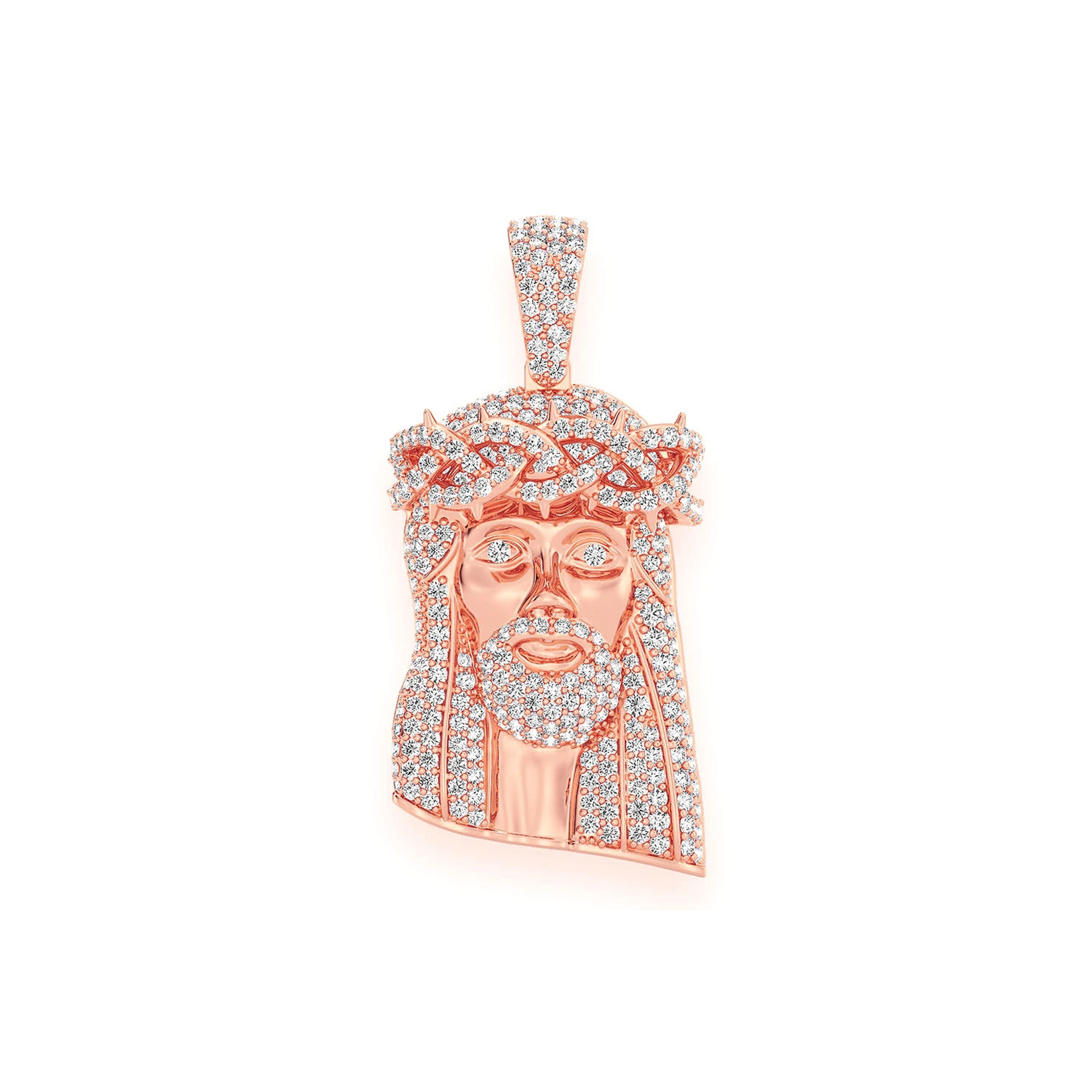 Heritage Jesus Piece in 14K rose gold, Signature | 1.50ctw, front view