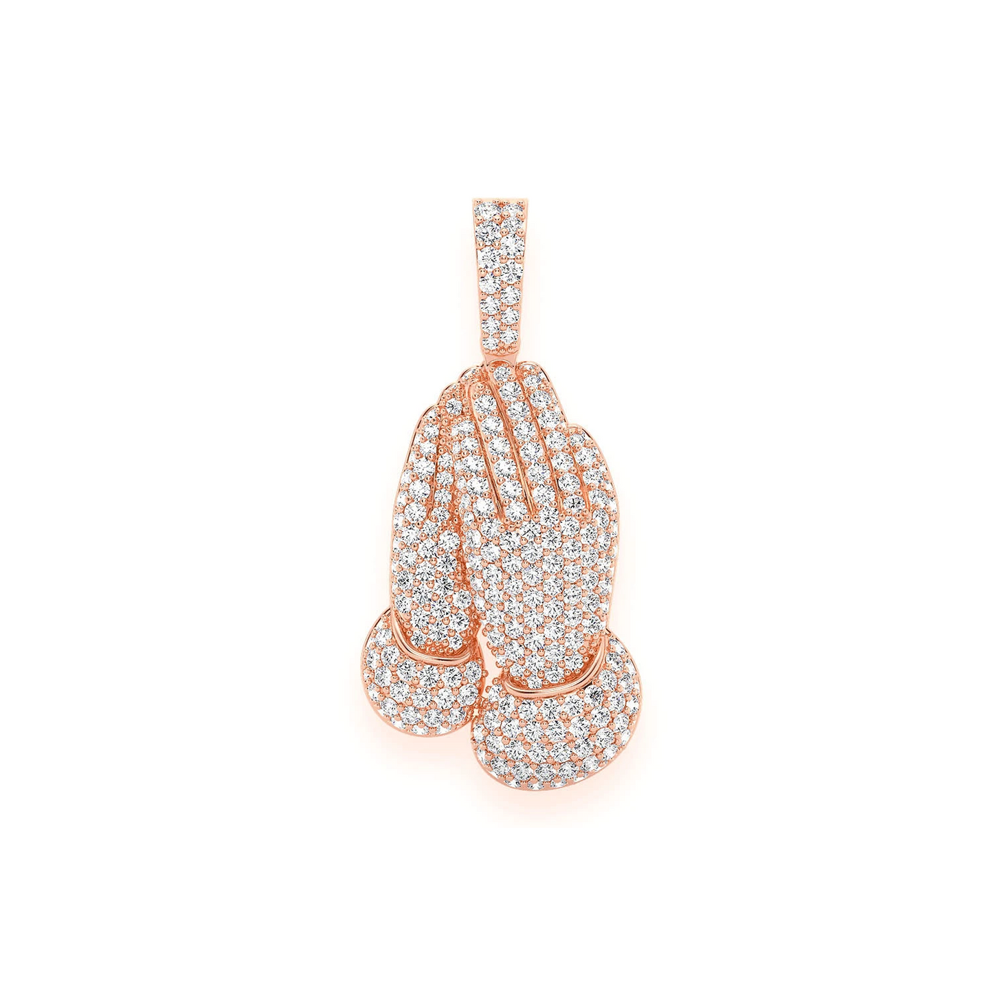 Prayer Hands Pendant in 14K rose gold, Entry | 1.50ctw, front view