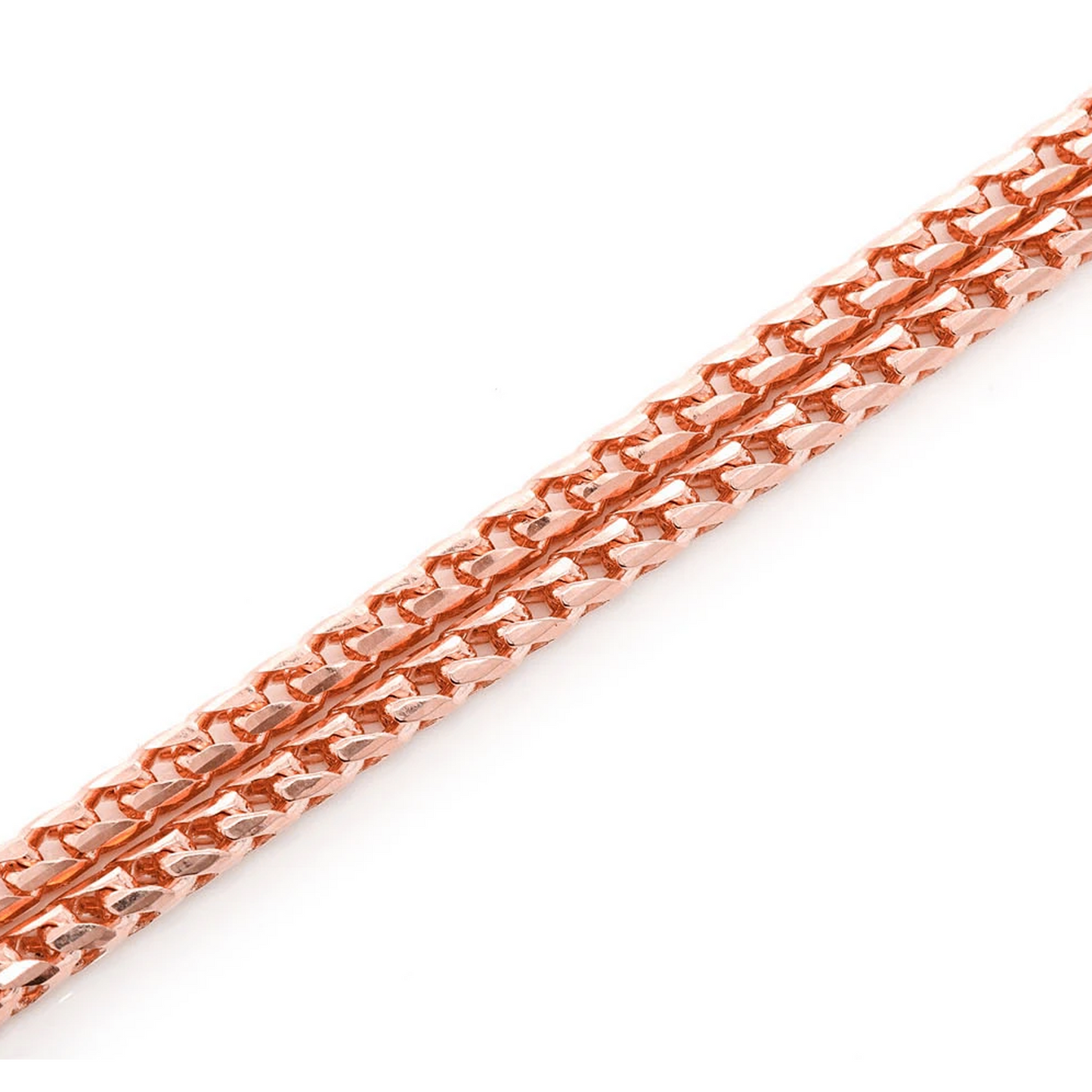 Franco Gold Chain in 14K rose gold, 3.5mm width, full-length view