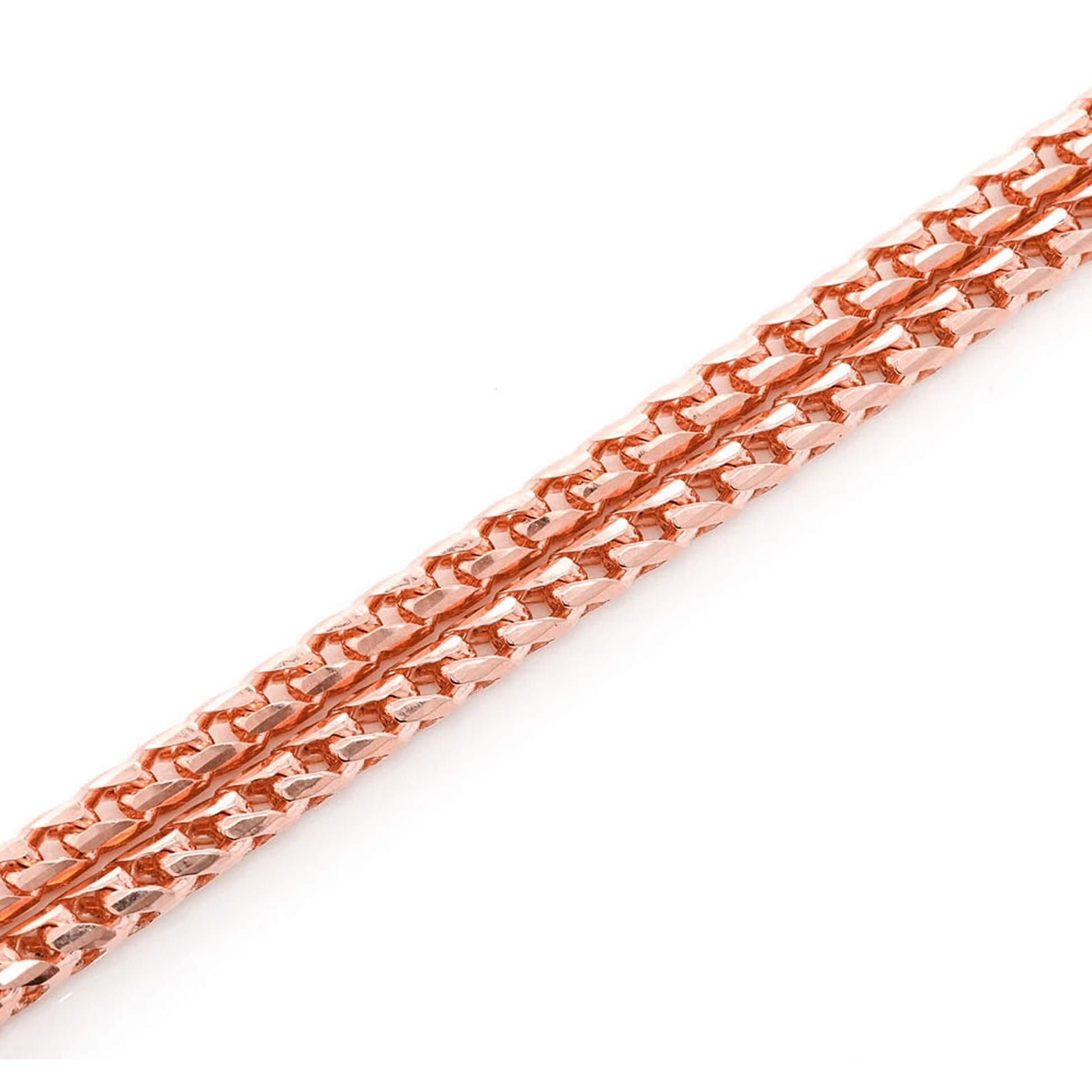 Franco Gold Chain in 14K rose gold, 3.5mm width, full-length view
