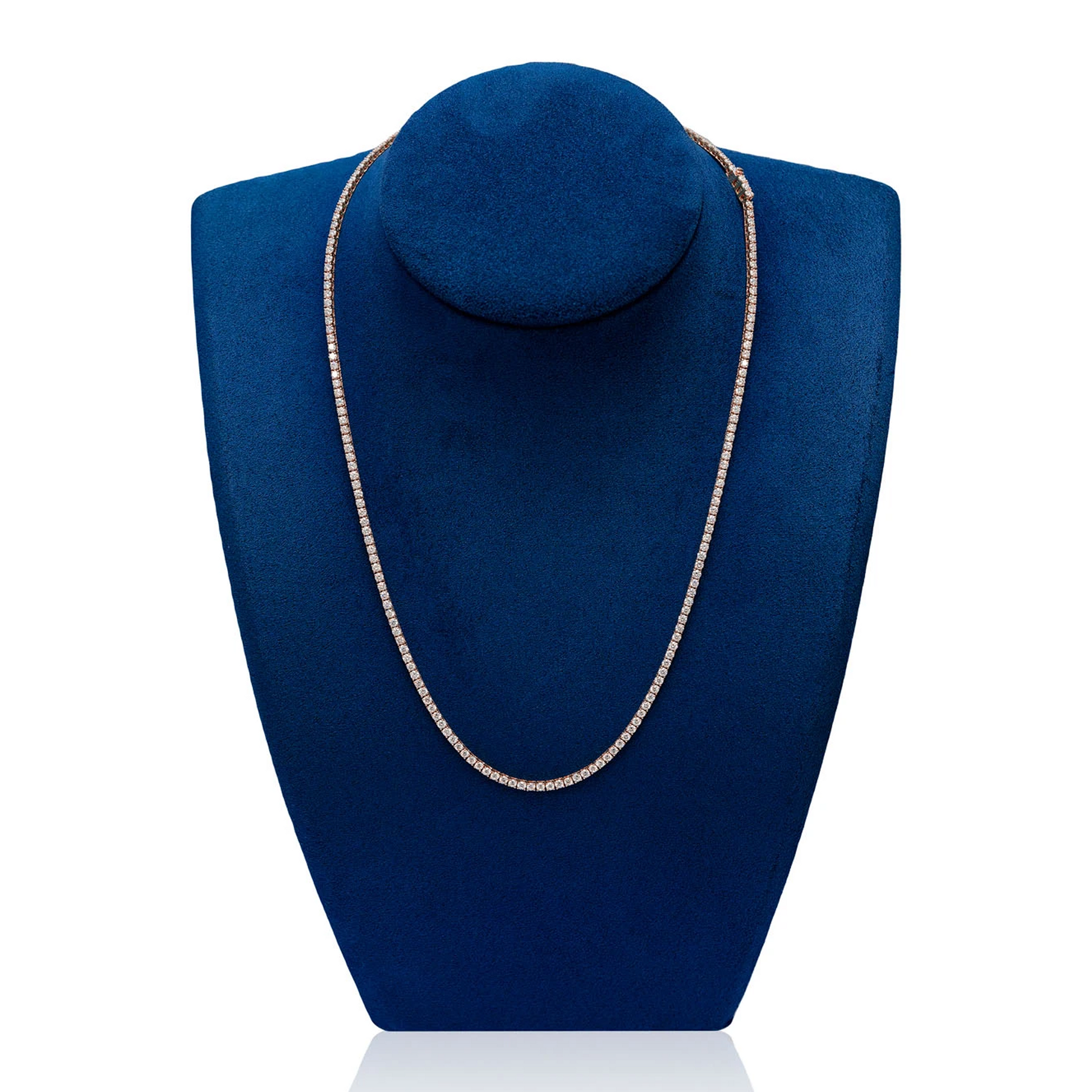 Prong Diamond Tennis Necklace in 14K rose gold, 5pt / 11.00ctw, alternate view