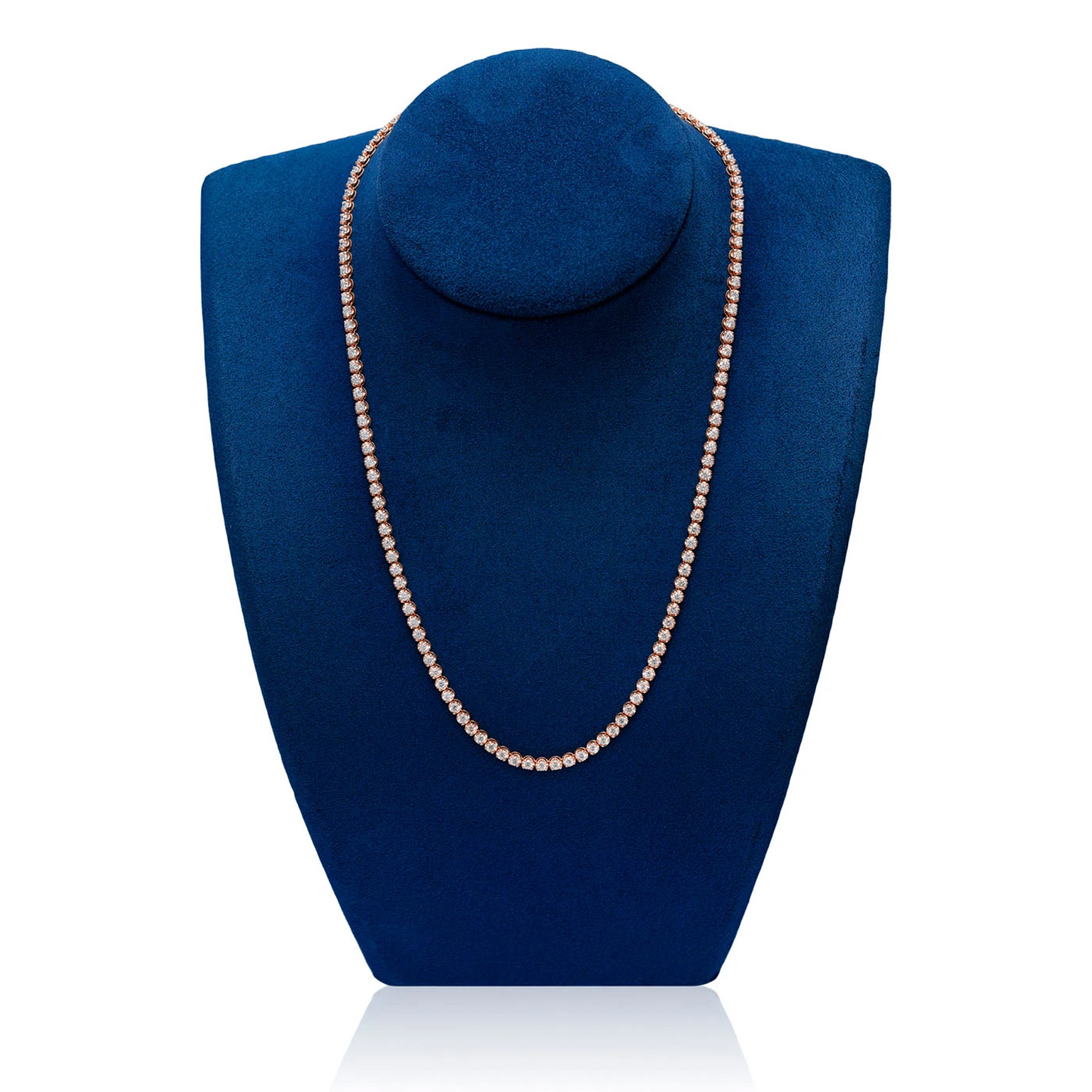 Crown Diamond Tennis Necklace in 14K rose gold, 10pt / 12.50ctw, alternate view