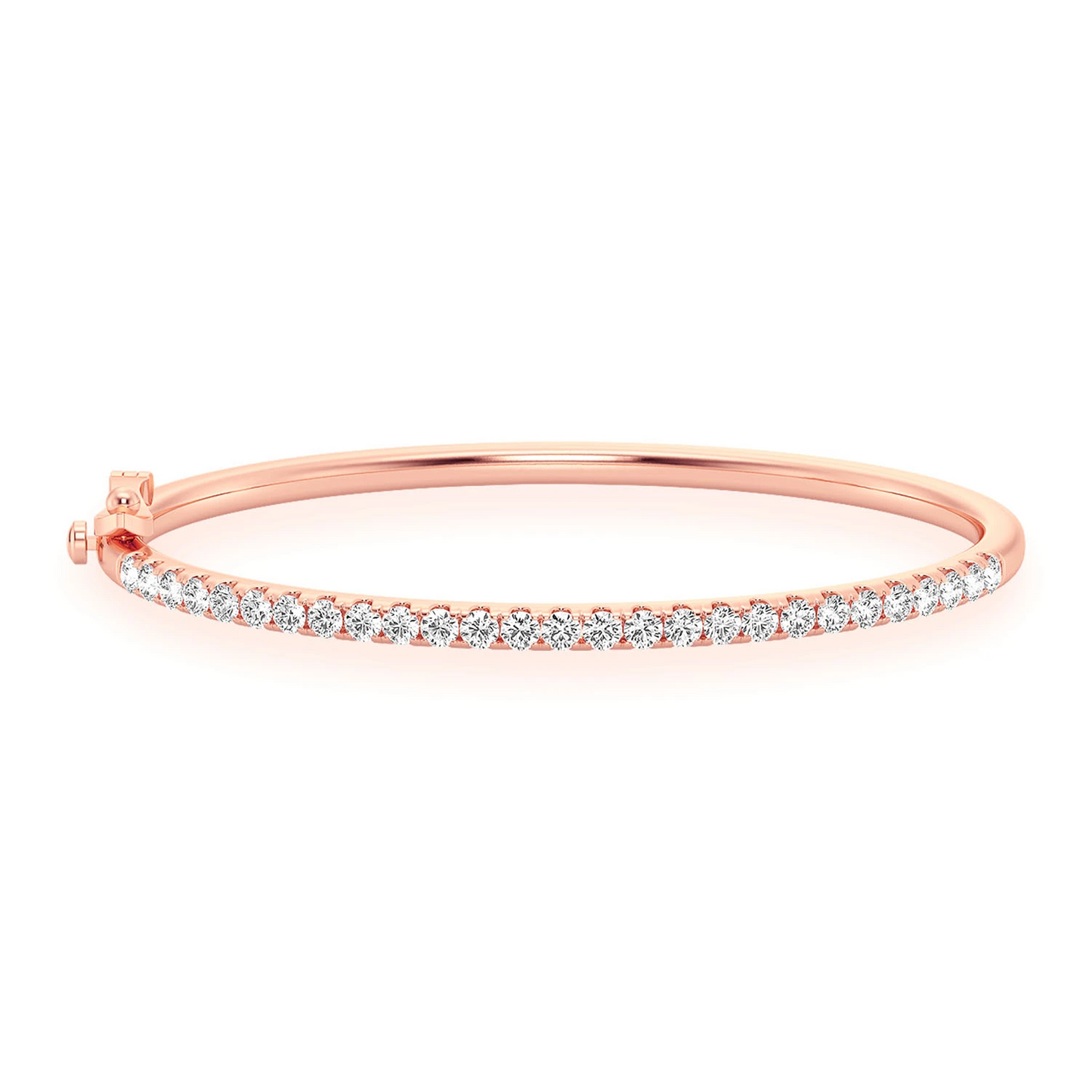Scallop Diamond Bangle in 14K rose gold, 5pt / 1.00ctw, front view